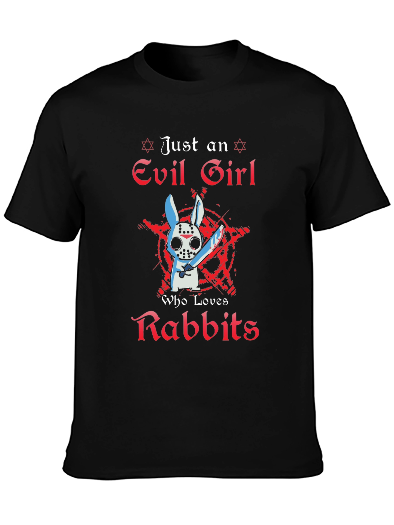 Black Evil Girl Rabbit T-Shirt view 3