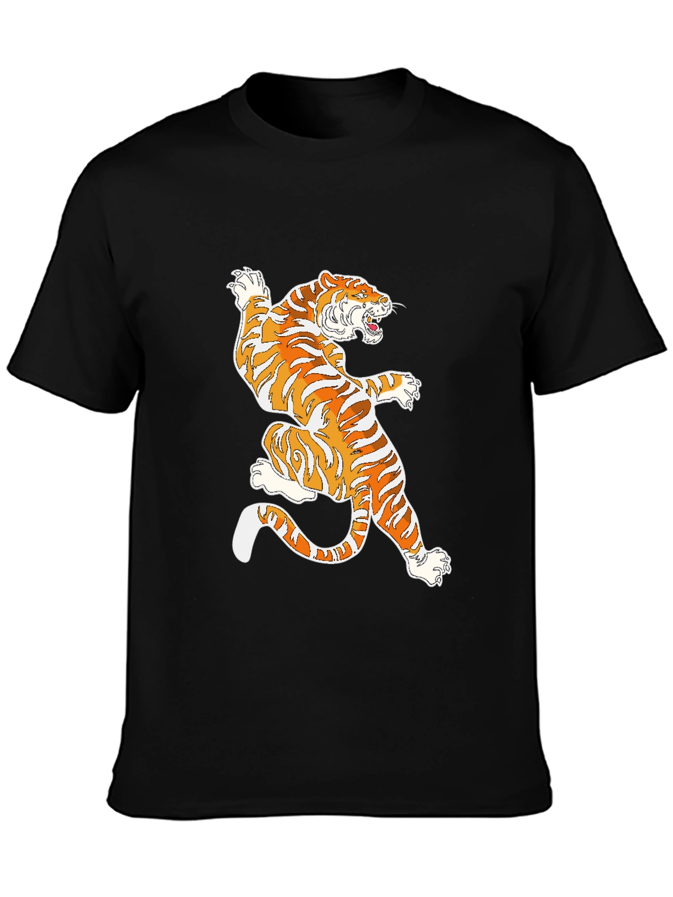Black Tiger Graphic Black T-Shirt view 3