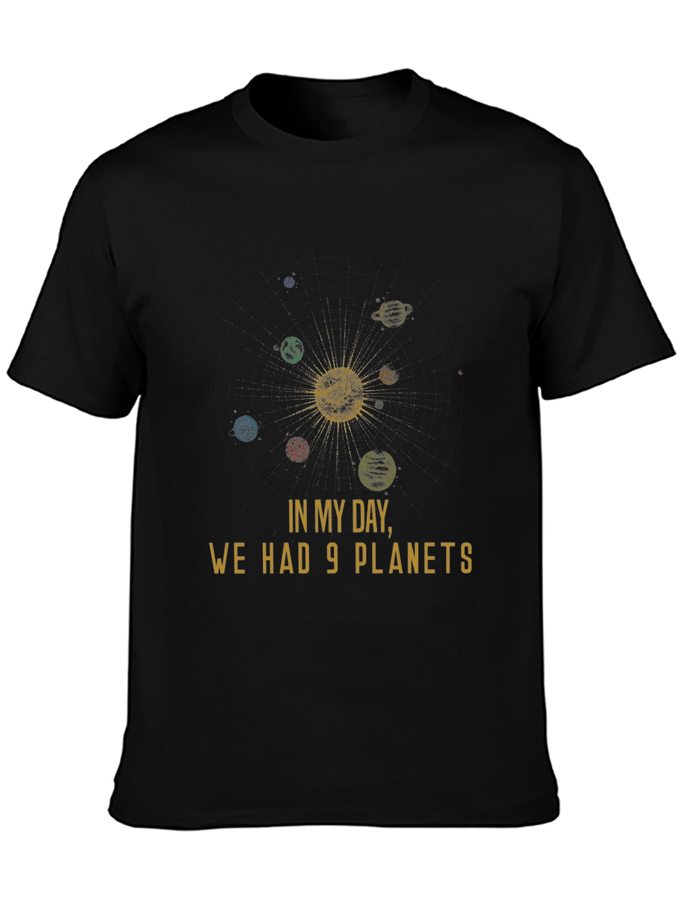 Black Retro Planet Graphic Tee - 90s Kids Humor view 3