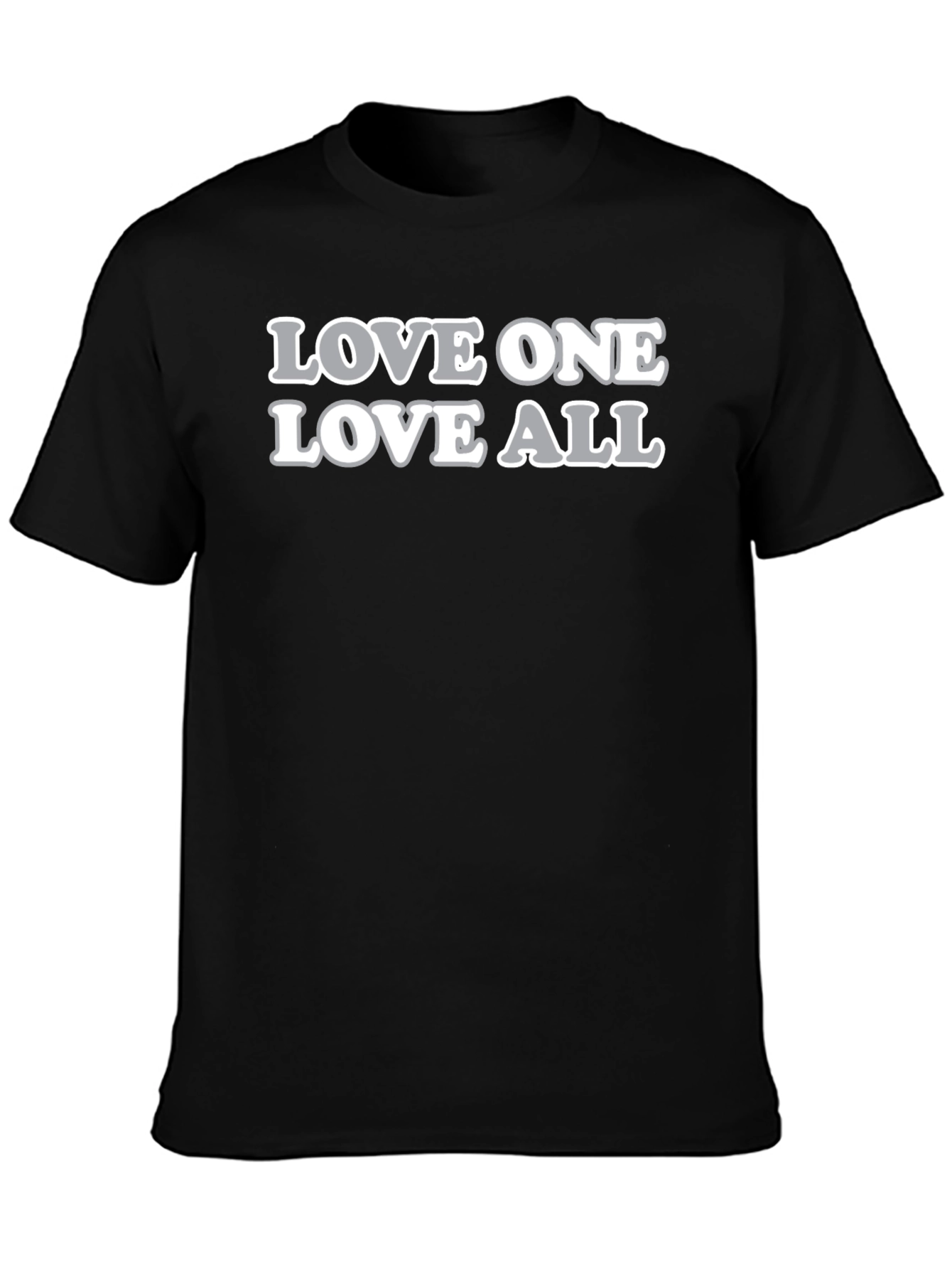 Black Love One Love All Graphic Tee - Soft Cotton Blend view 3