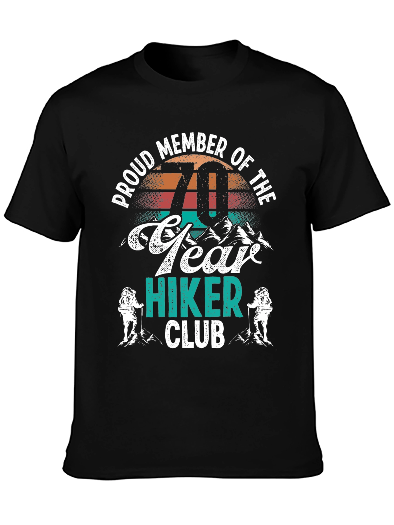 Black 70 Year Hiker Club T-Shirt - Black view 3