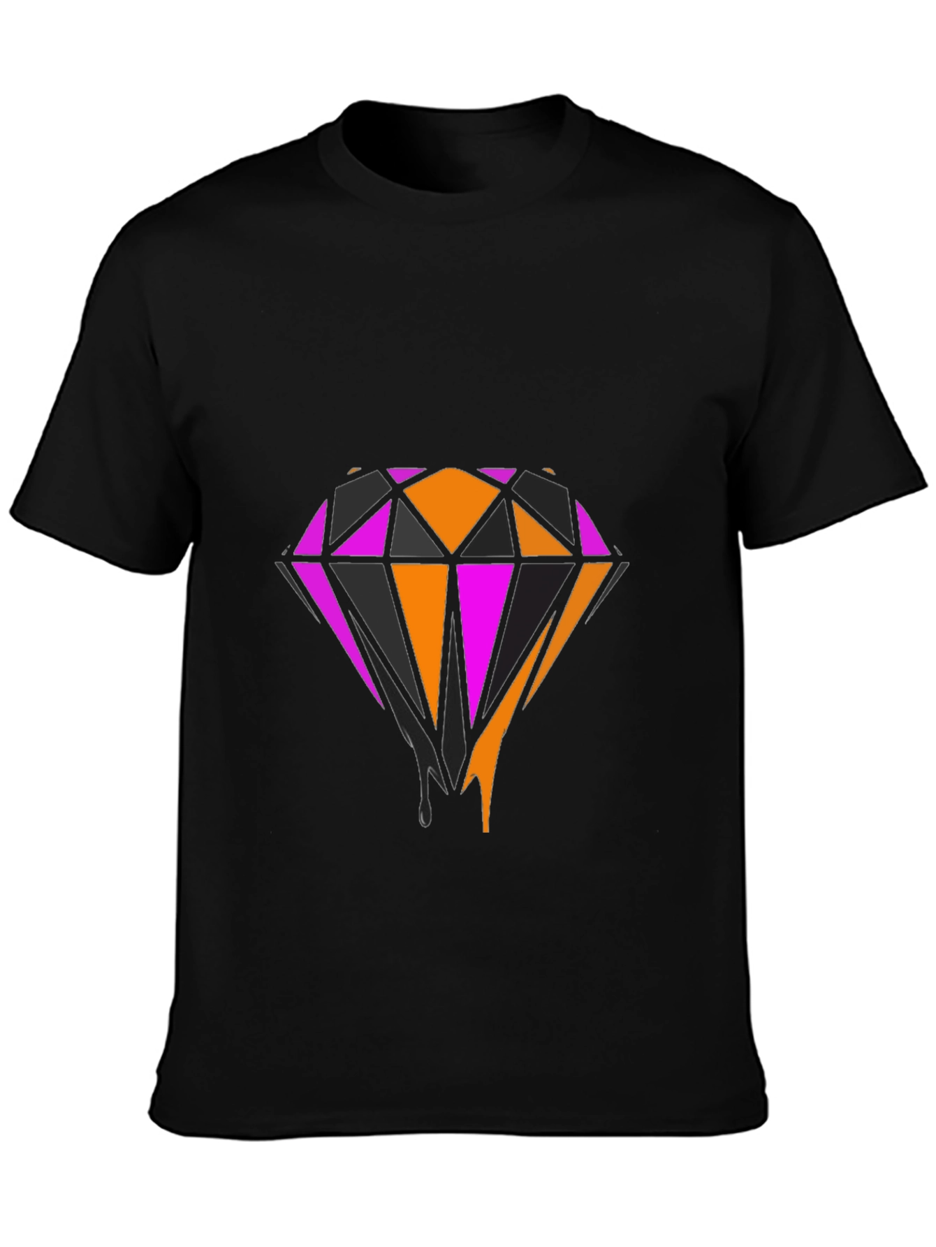 Black Bold Diamond Graphic Tee - Black view 3