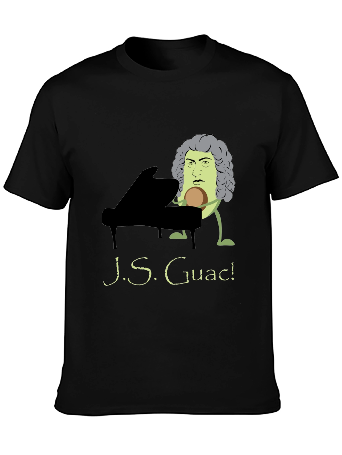 Black J.S. Guac! Funny Music T-Shirt - Black view 3