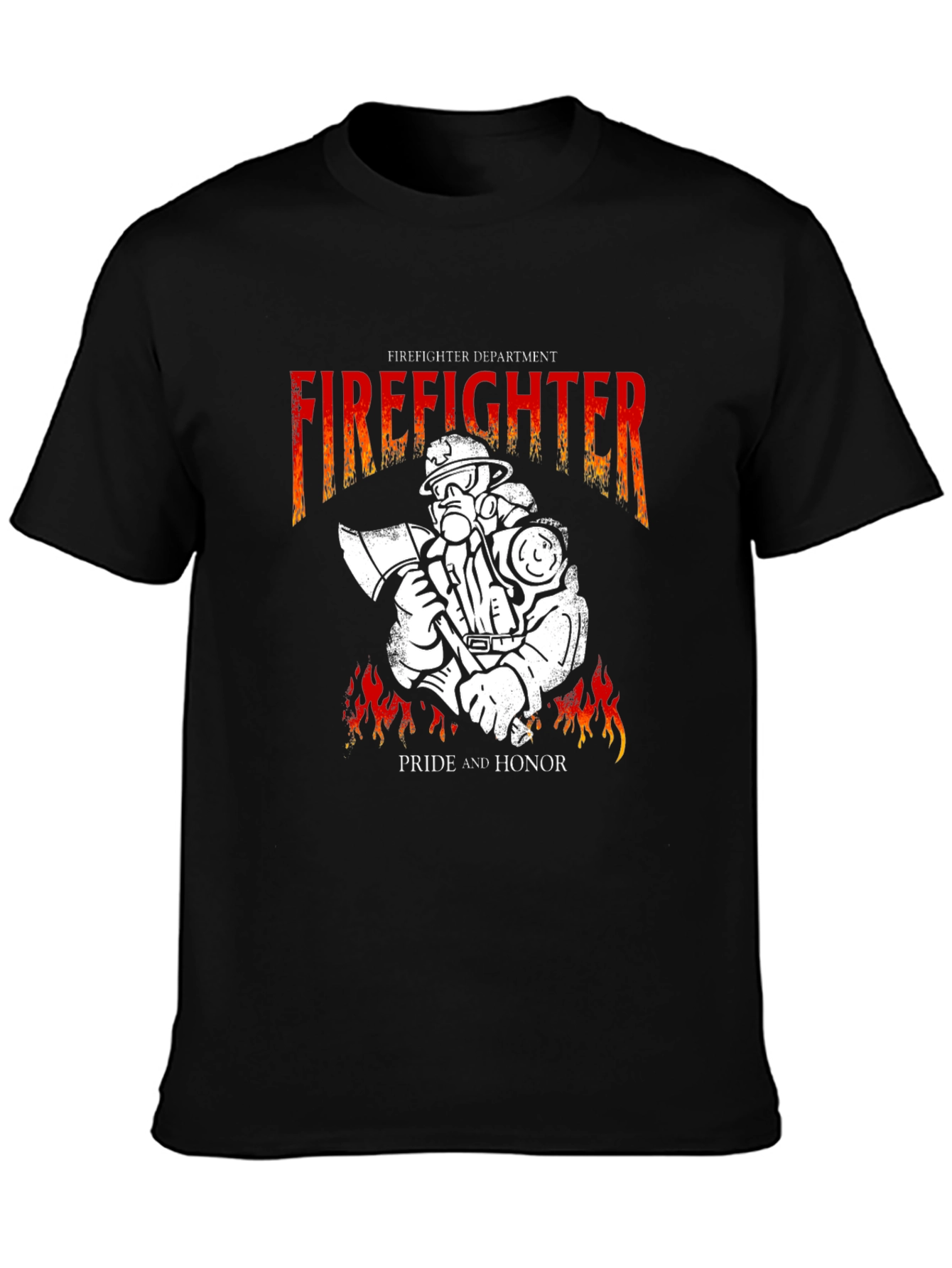 Black Firefighter Pride T-Shirt - Honor & Duty view 3