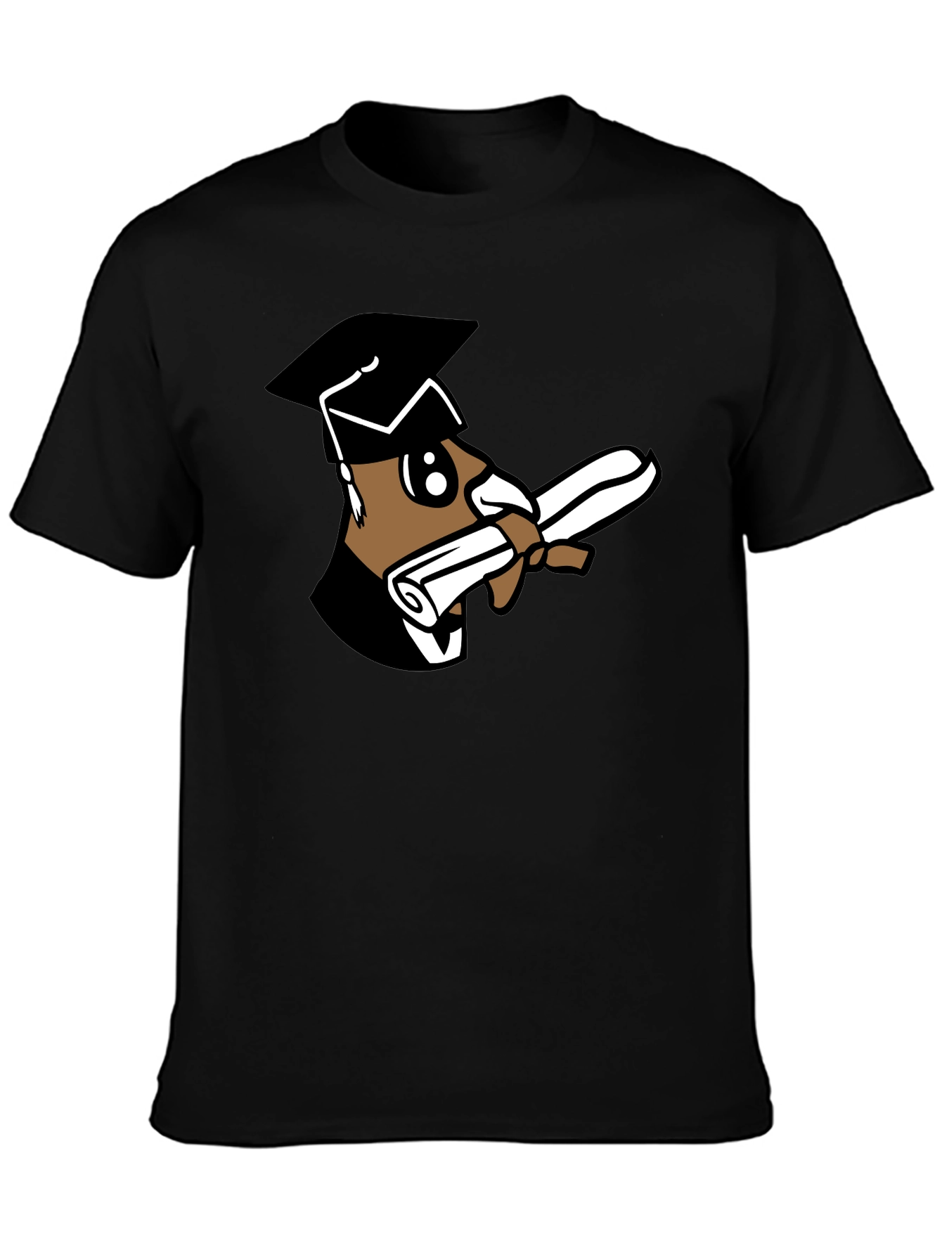 Black Graduation Bear Black T-Shirt view 3