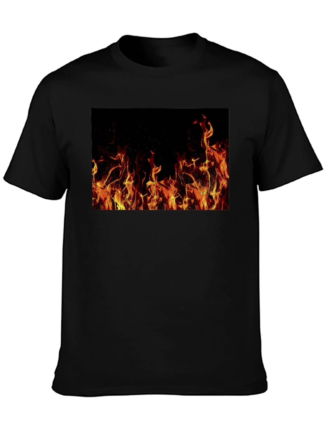 Black Inferno T-Shirt: Bold Fire Design view 3