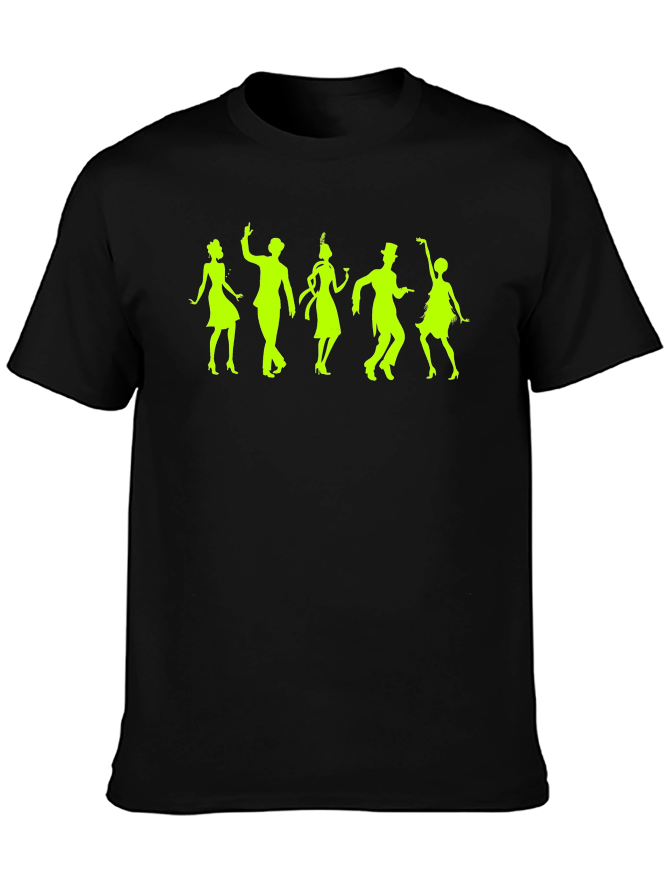 Black Retro Dance T-Shirt - Vintage Silhouette Design view 3