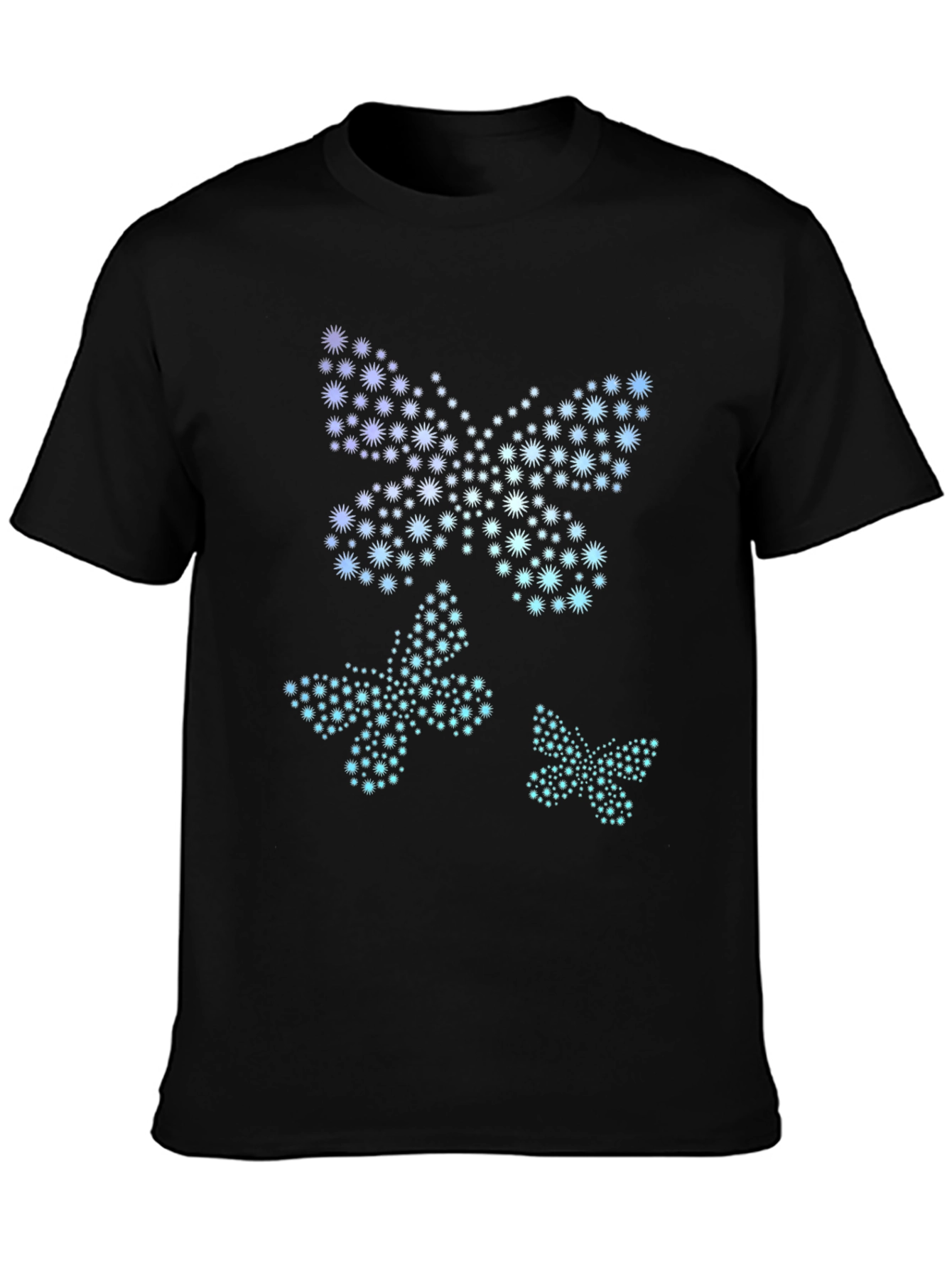Black Starry Butterfly Graphic Tee - Black view 3