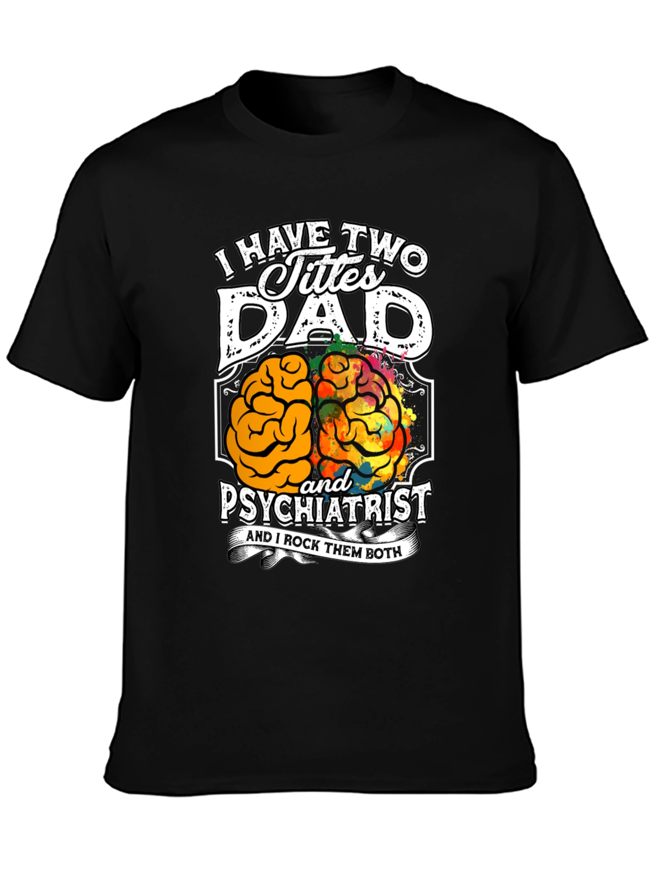 Black Dad Psychiatrist Graphic T-Shirt view 3