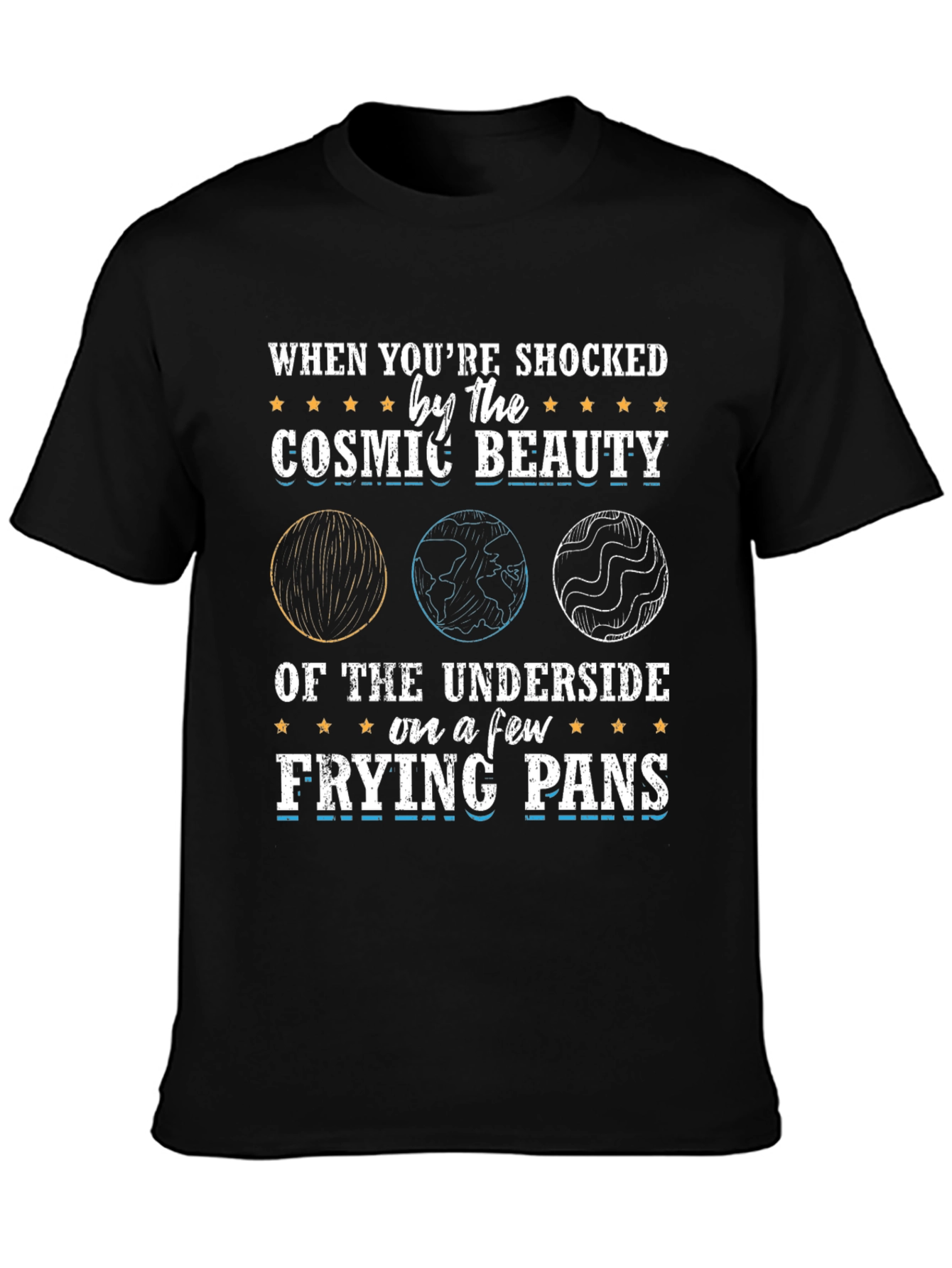 Black Cosmic Beauty Frying Pan Graphic Tee view 3