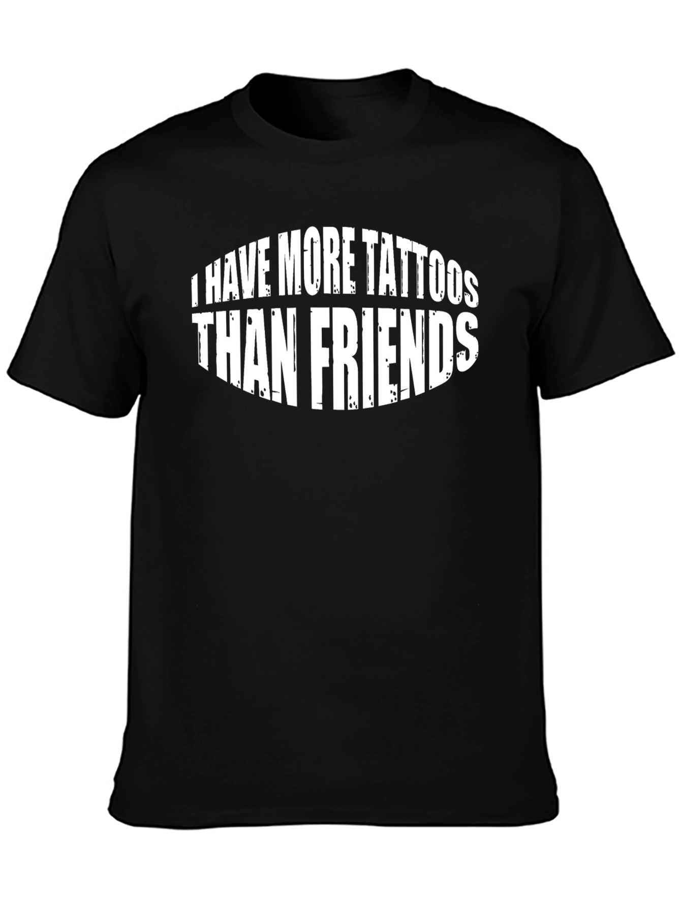 Black Tattoo Enthusiast Graphic Tee - More Tattoos Than Friends view 3
