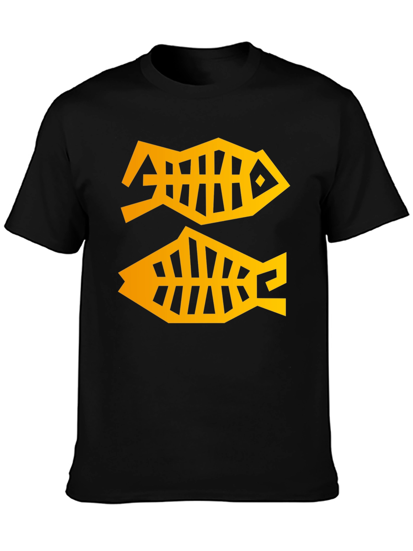 Abstract Fish T-Shirt - Black Graphic Tee - 3