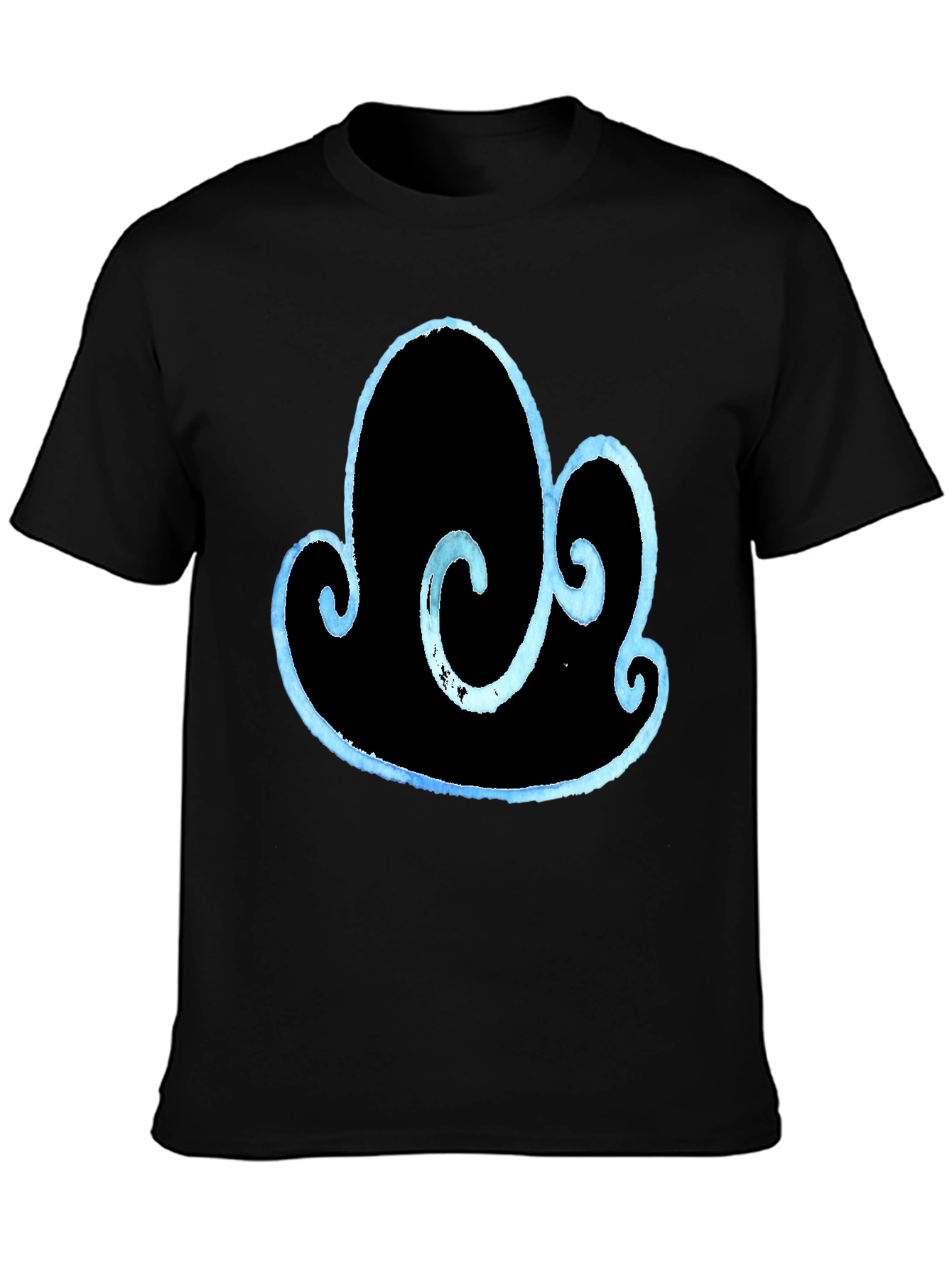 Black Abstract Cloud Design T-Shirt view 3