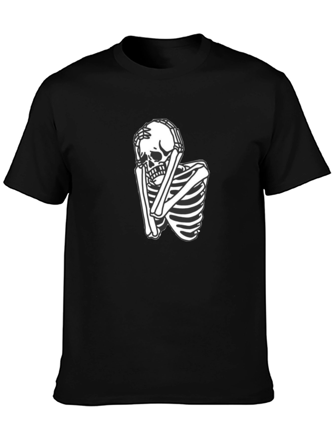Black Skeleton Graphic Tee - Trendy Black T-Shirt view 3