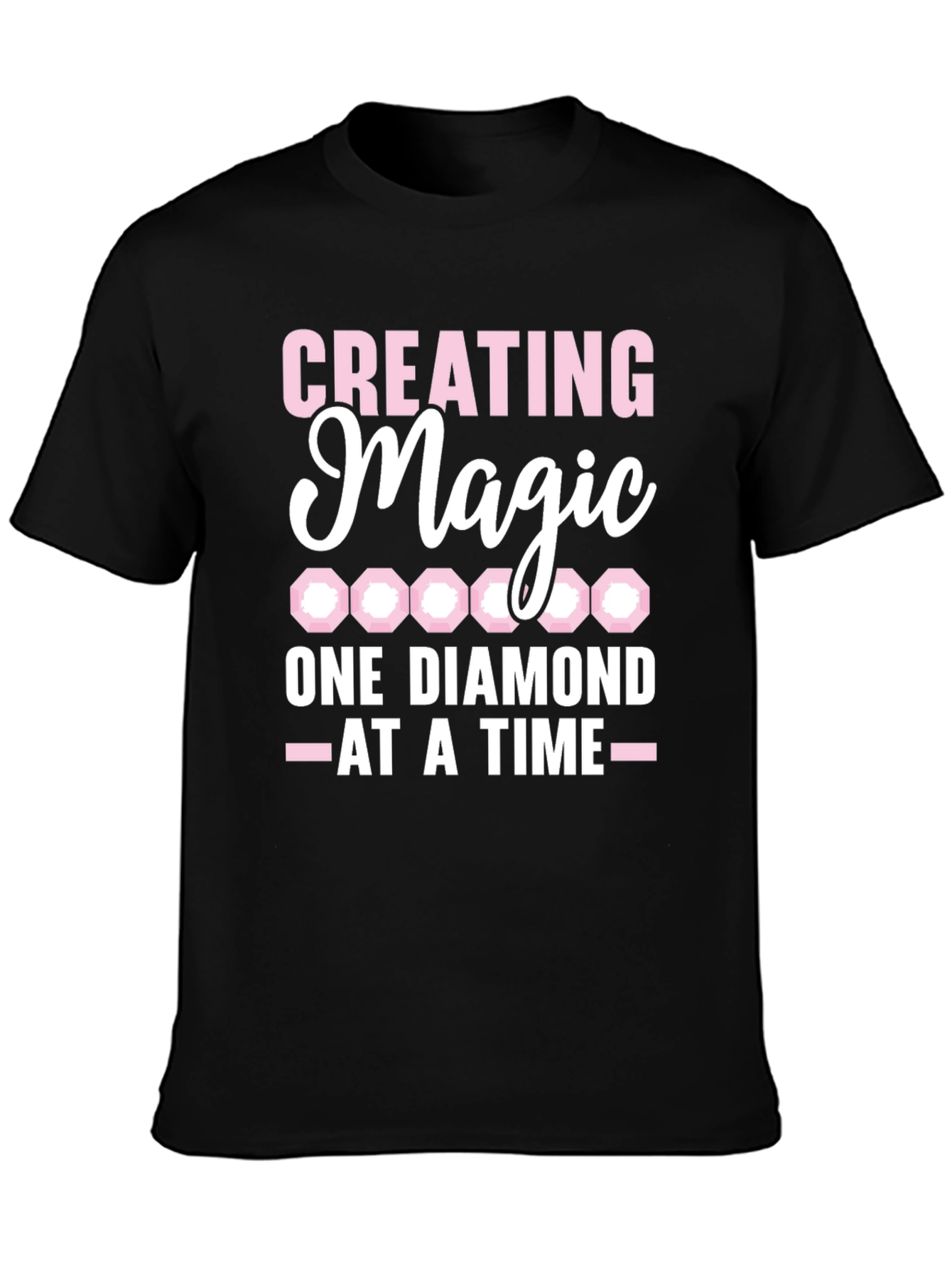 Black Creating Magic Diamond T-Shirt view 3