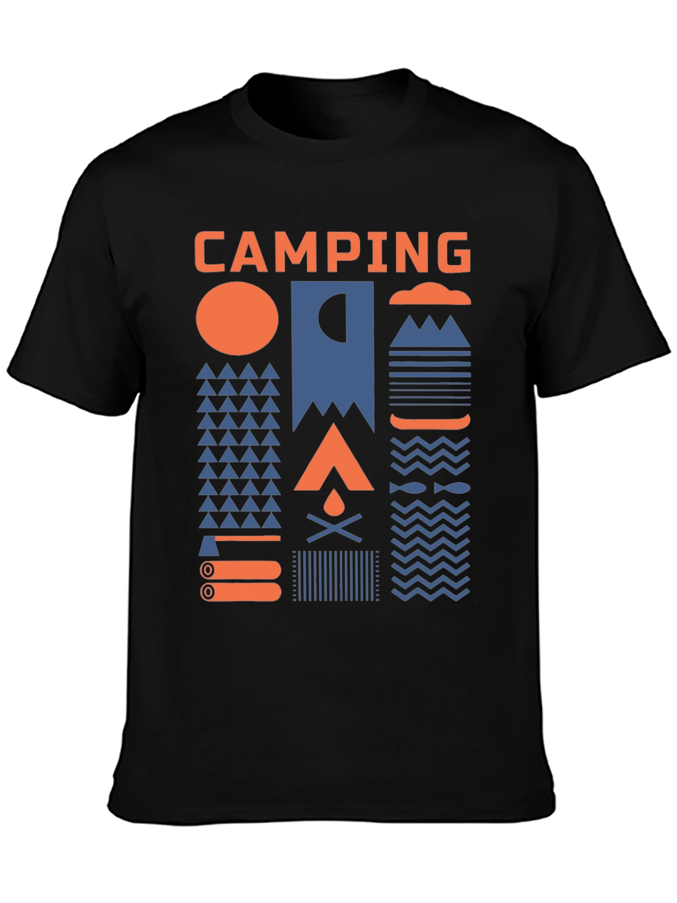 Black Camping Graphic T-Shirt - Unisex view 3