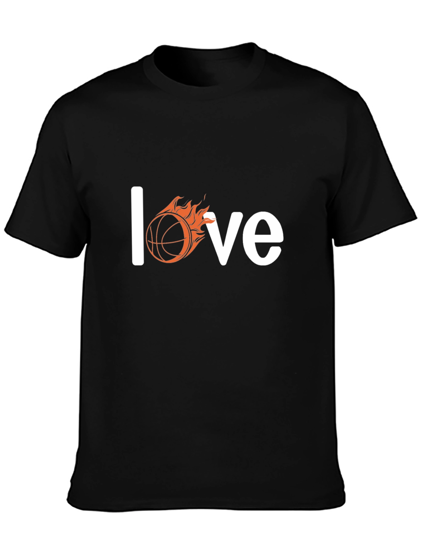 Black Fiery Basketball Love T-Shirt - Black view 3