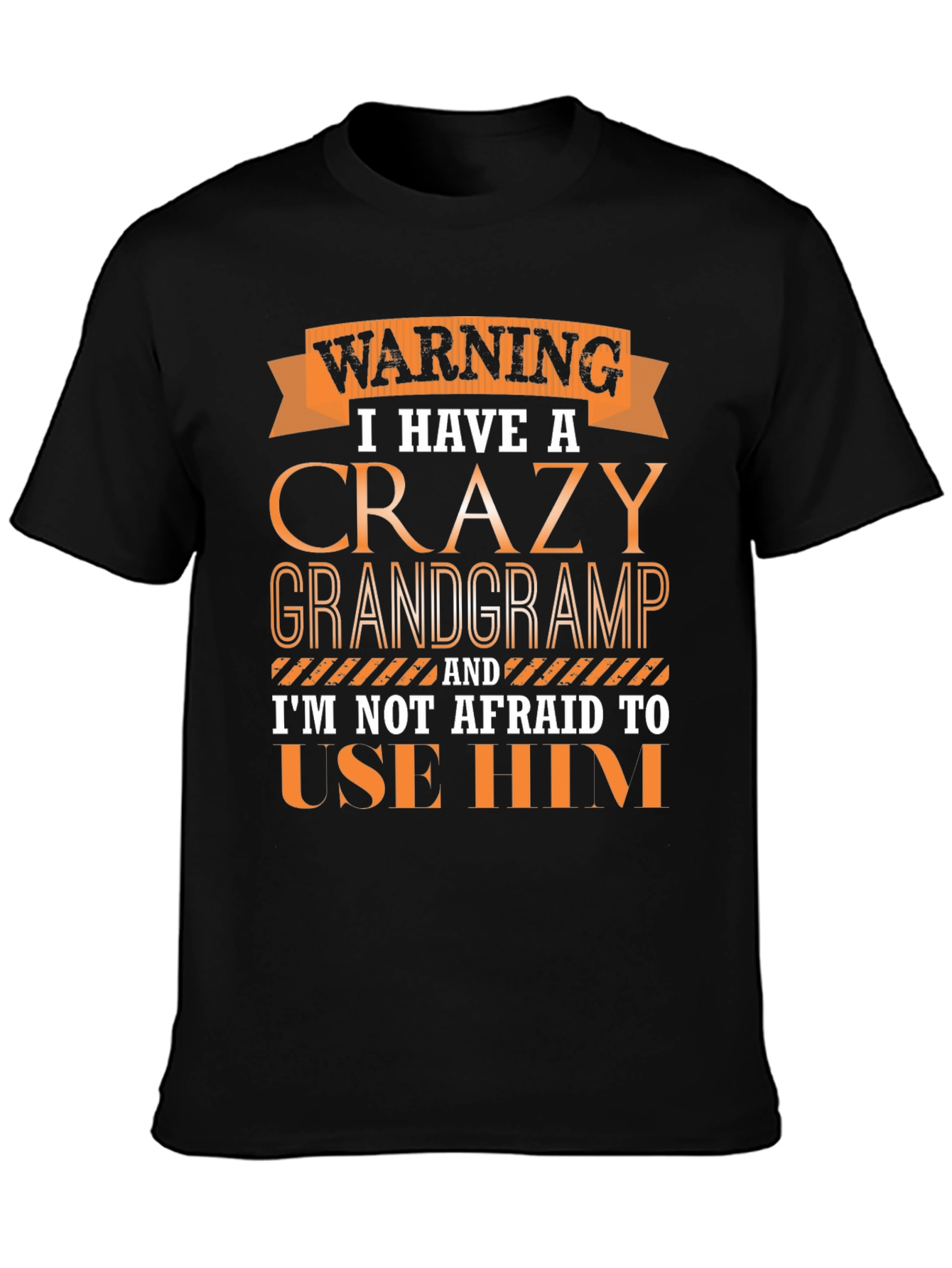 Black Crazy Grandgramp Graphic Tee view 3