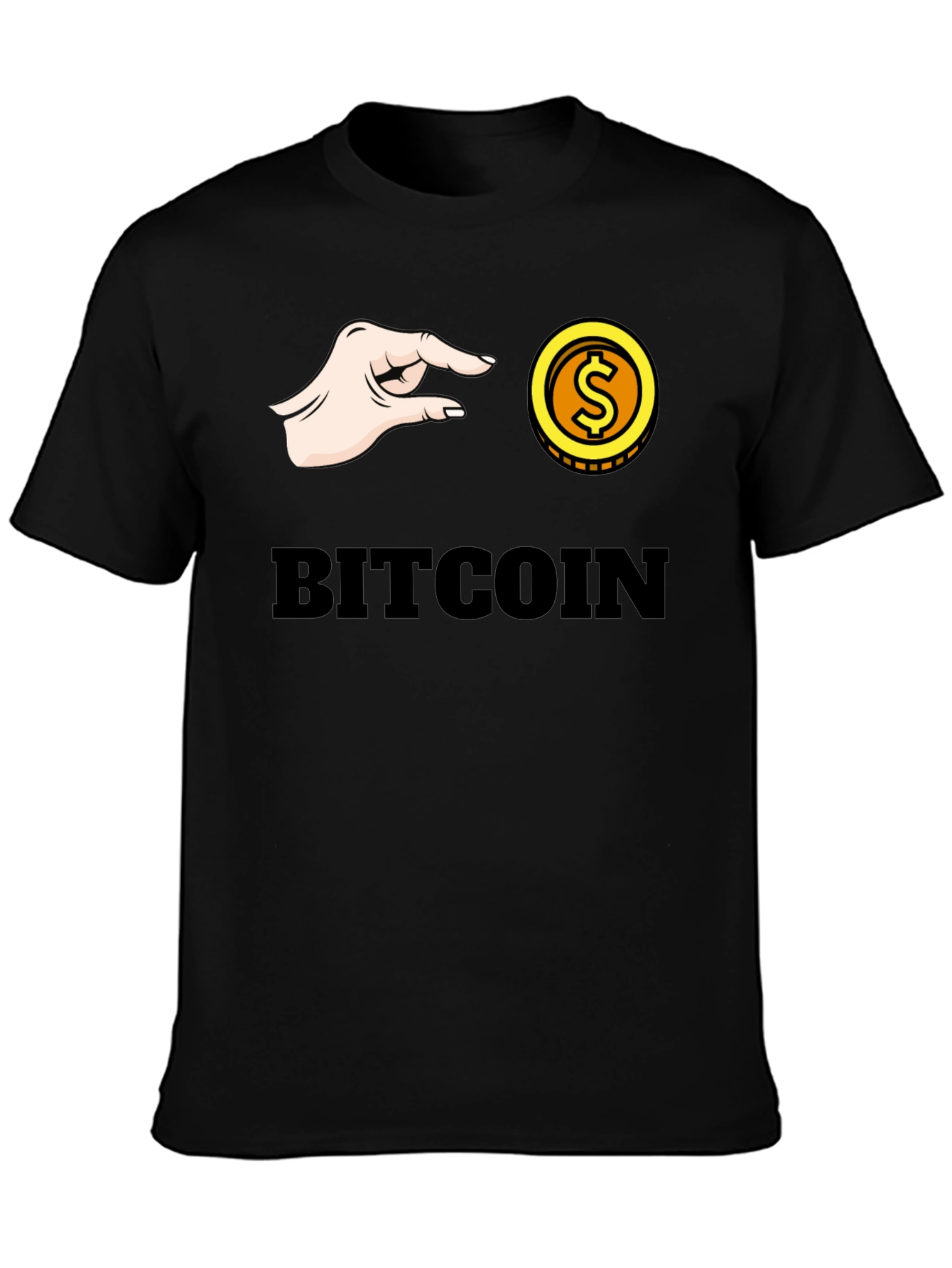 Black Bitcoin Pinch T-Shirt - Crypto Graphic Tee view 3