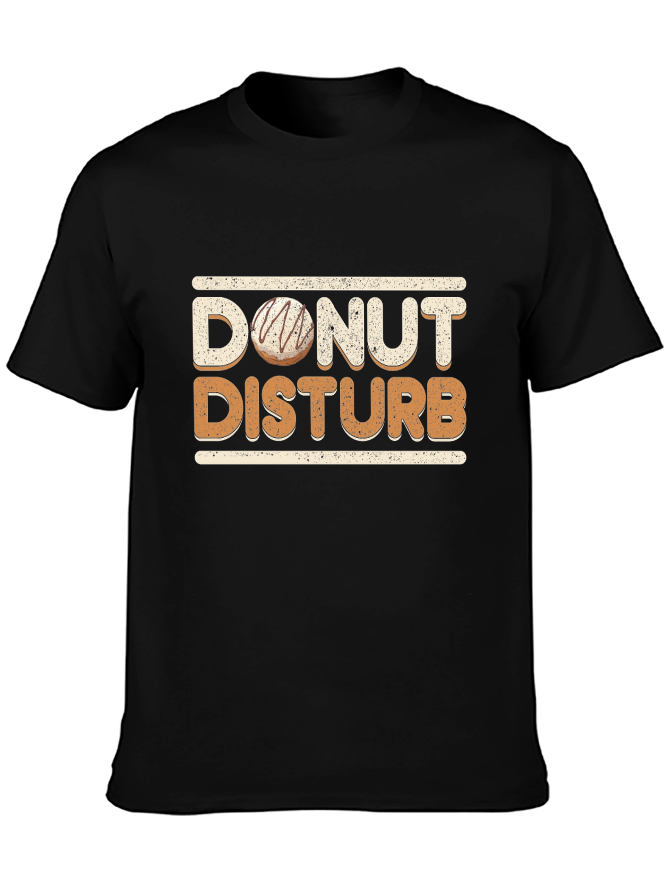 Black Donut Disturb Graphic T-Shirt - Funny Novelty Tee view 3