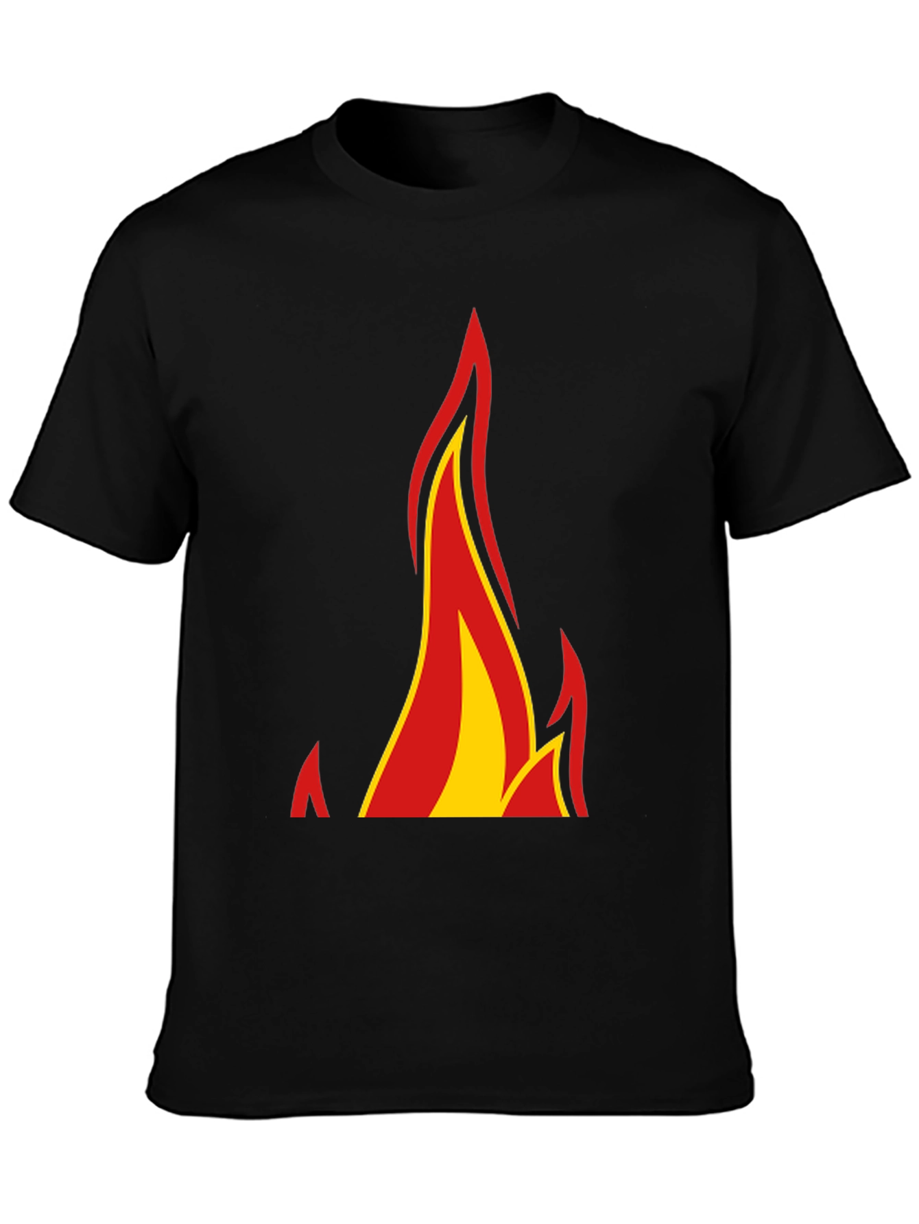 Black Flame Graphic Black T-Shirt view 3
