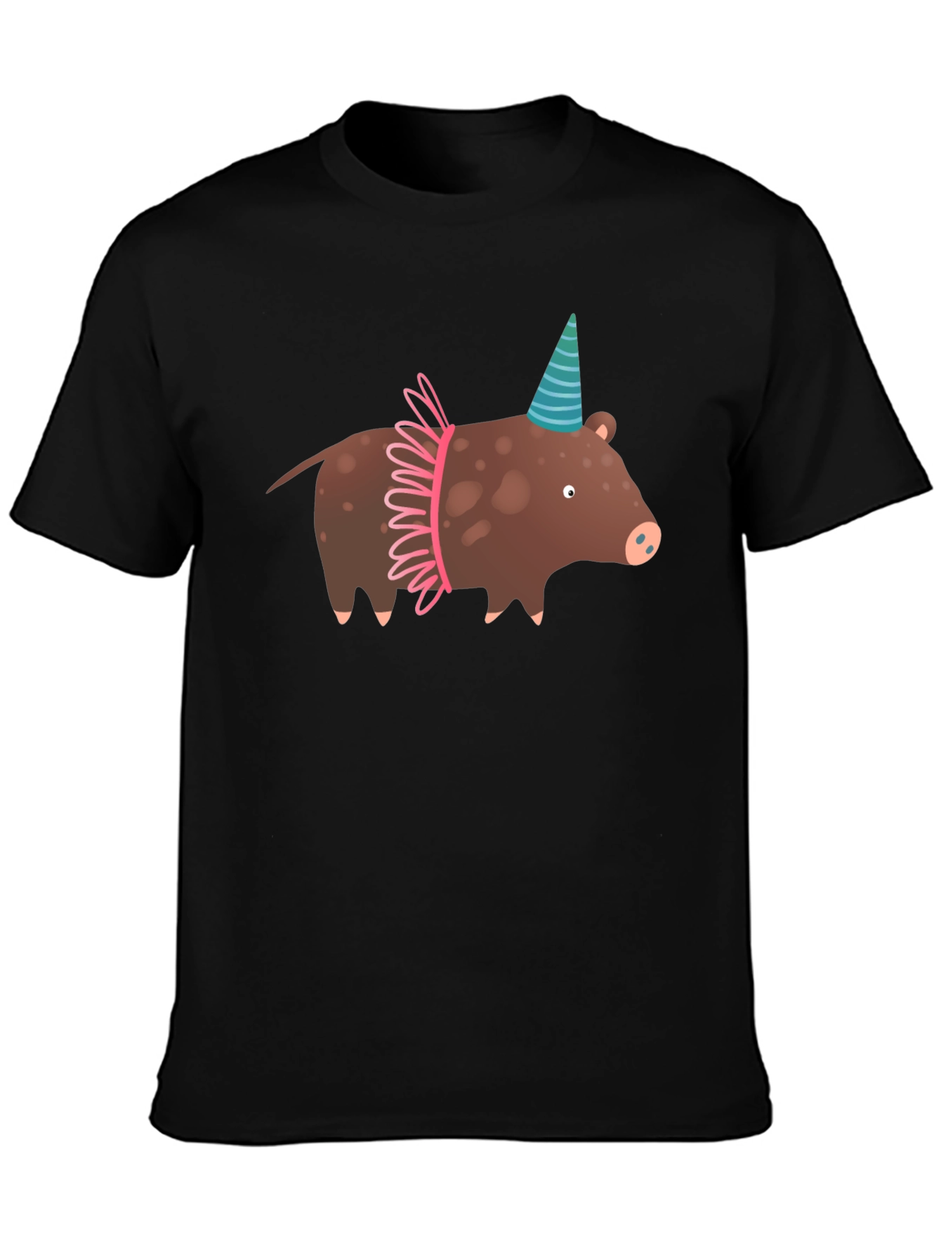 Black Party Pig T-Shirt view 3