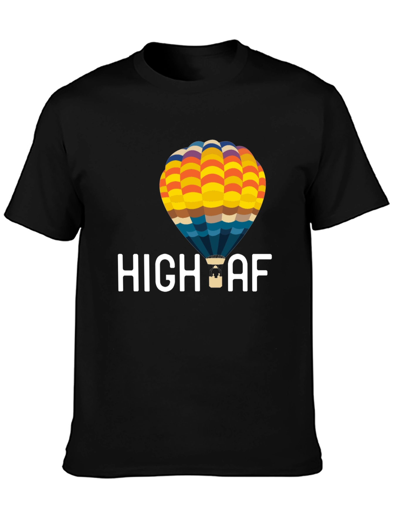 Black High AF Hot Air Balloon T-Shirt - Black view 3