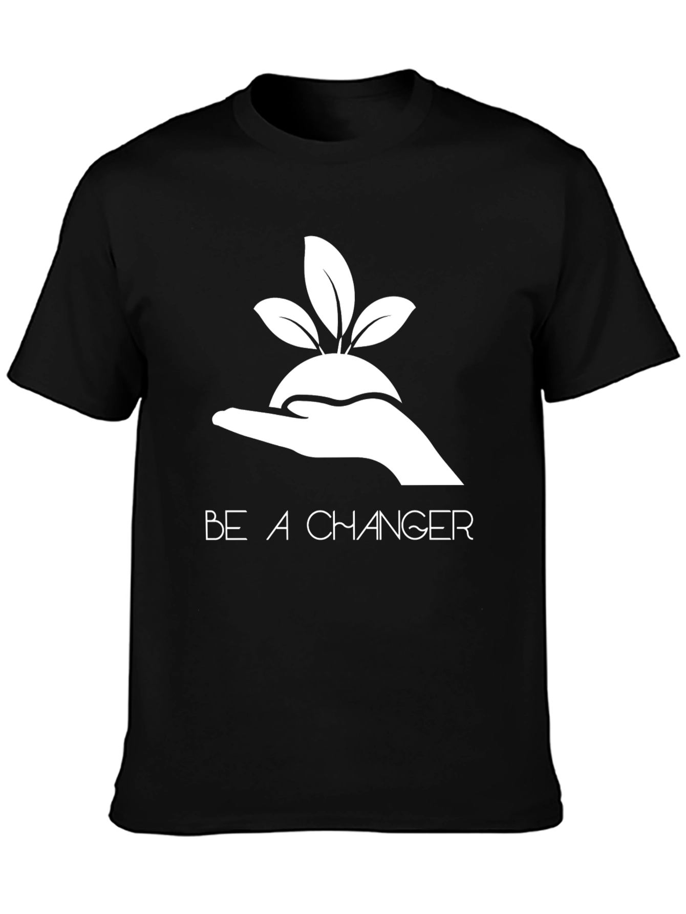 Black Eco-Friendly 'Be A Changer' Graphic Tee view 3
