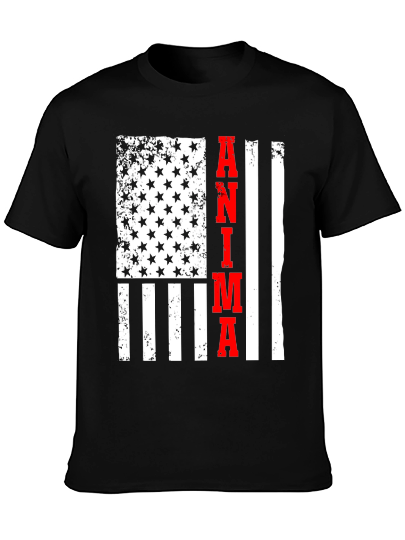 Black Anima USA Flag Graphic Tee - Black view 3