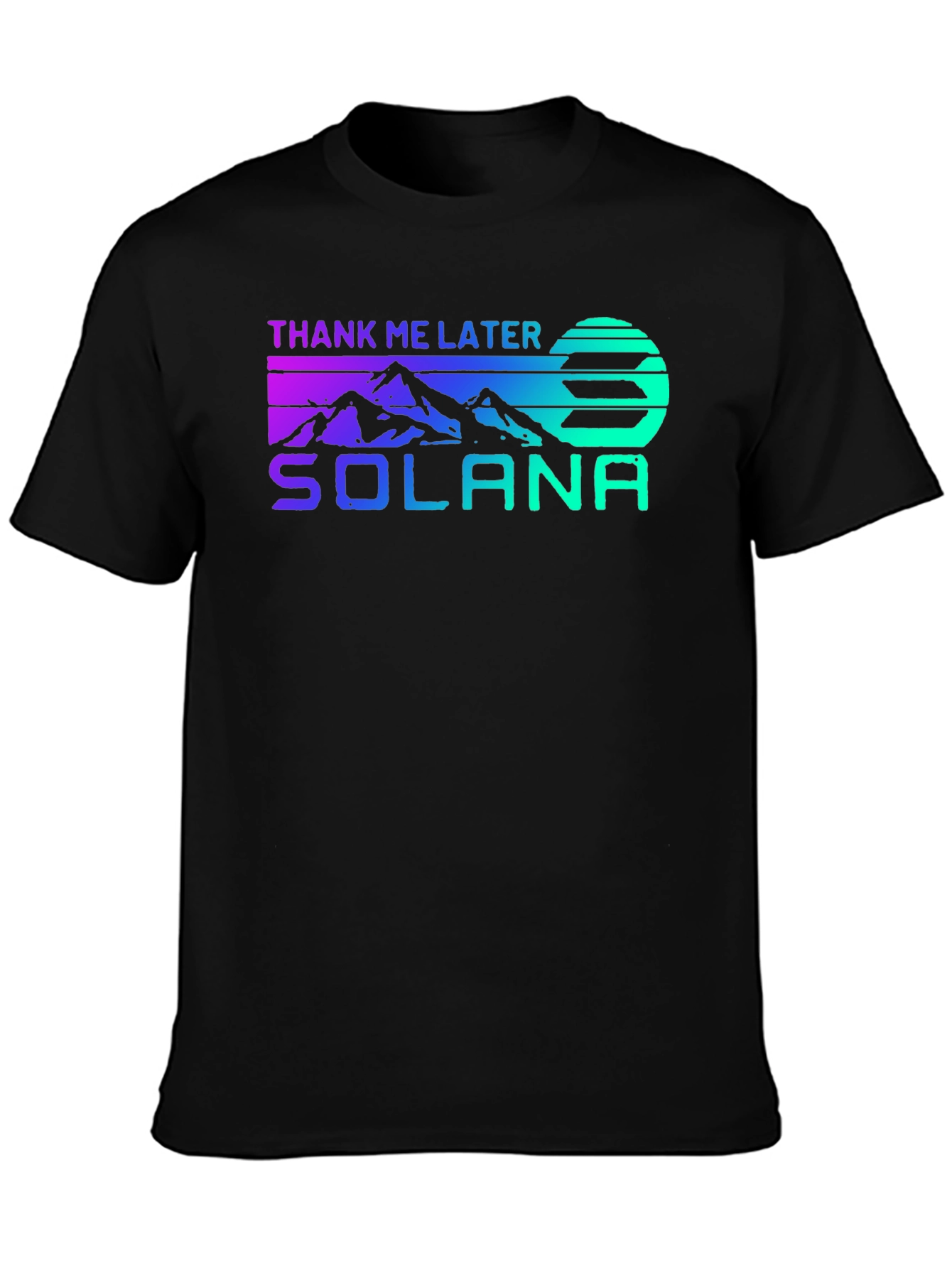 Black Solana Crypto Thank Me Later Graphic T-Shirt view 3