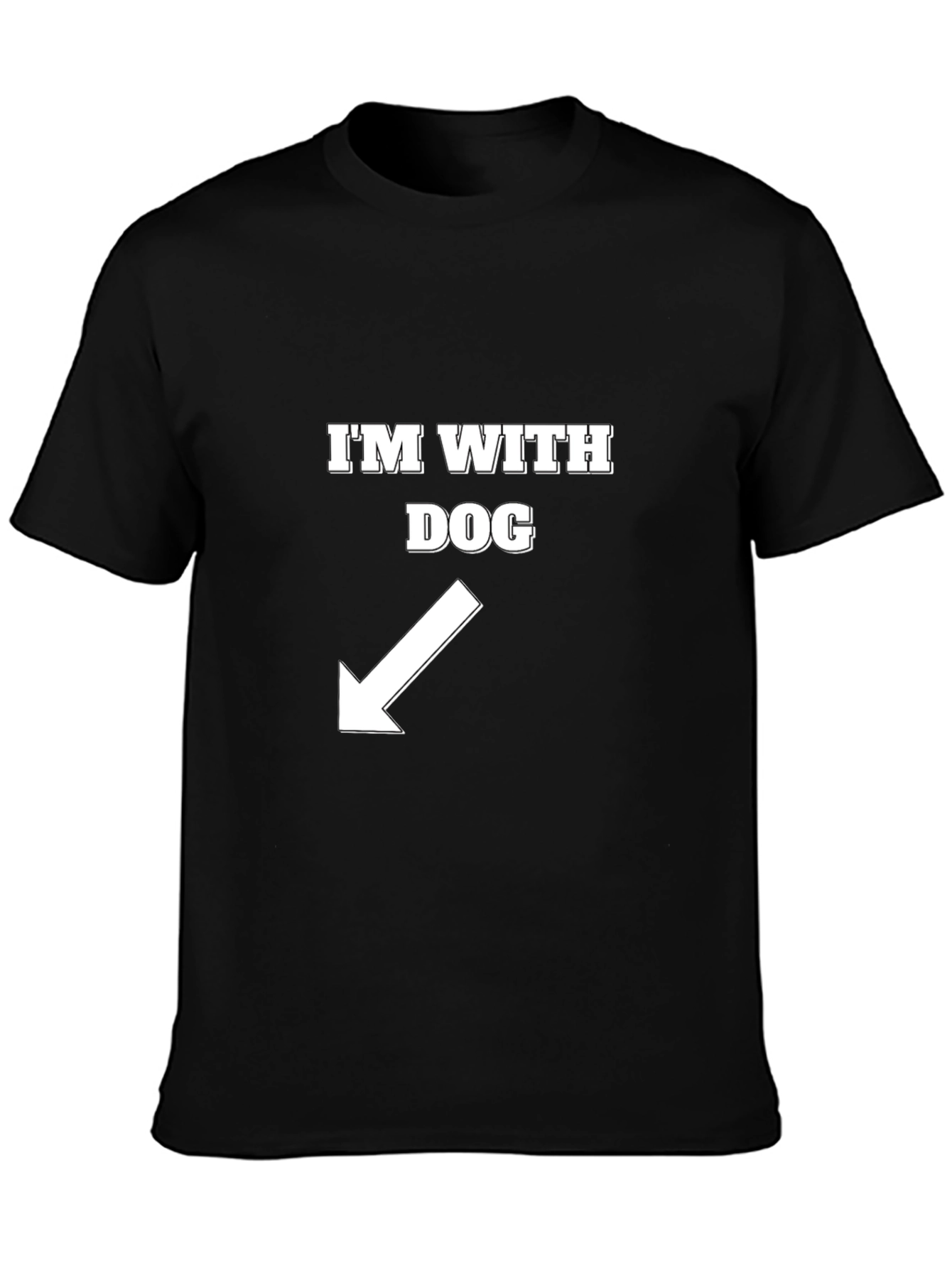 Black I'm With Dog T-Shirt with Arrow Humor Pet Lover Tee view 3