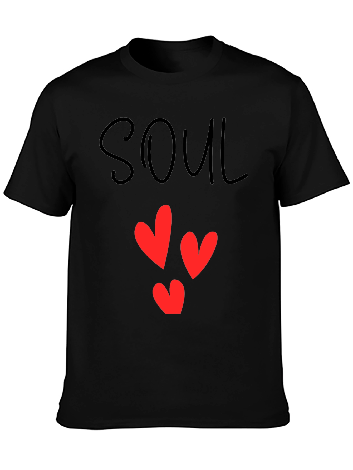 Black Soul Mate Heart Graphic T-Shirt view 3