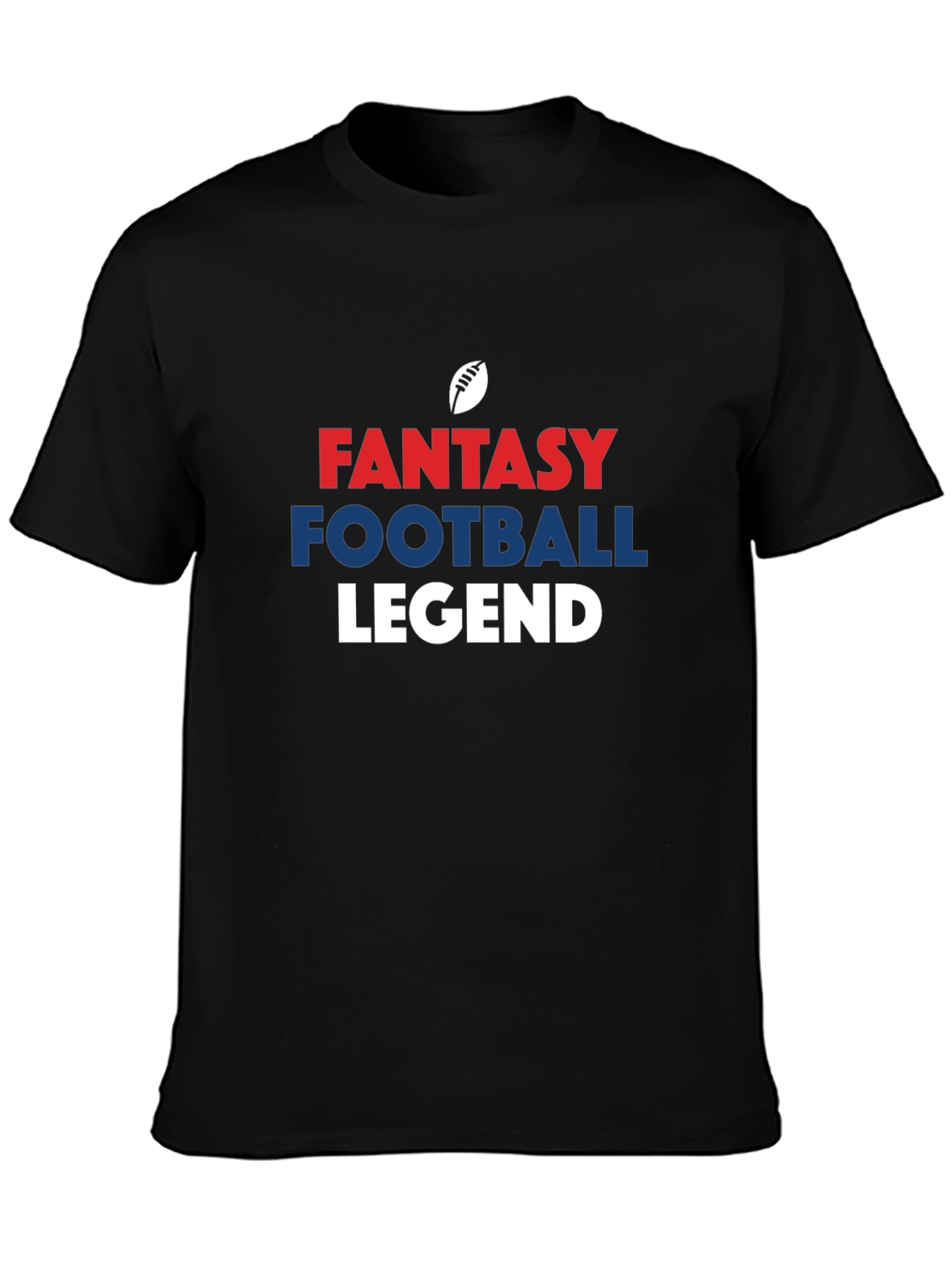Black Fantasy Football Legend T-Shirt view 3