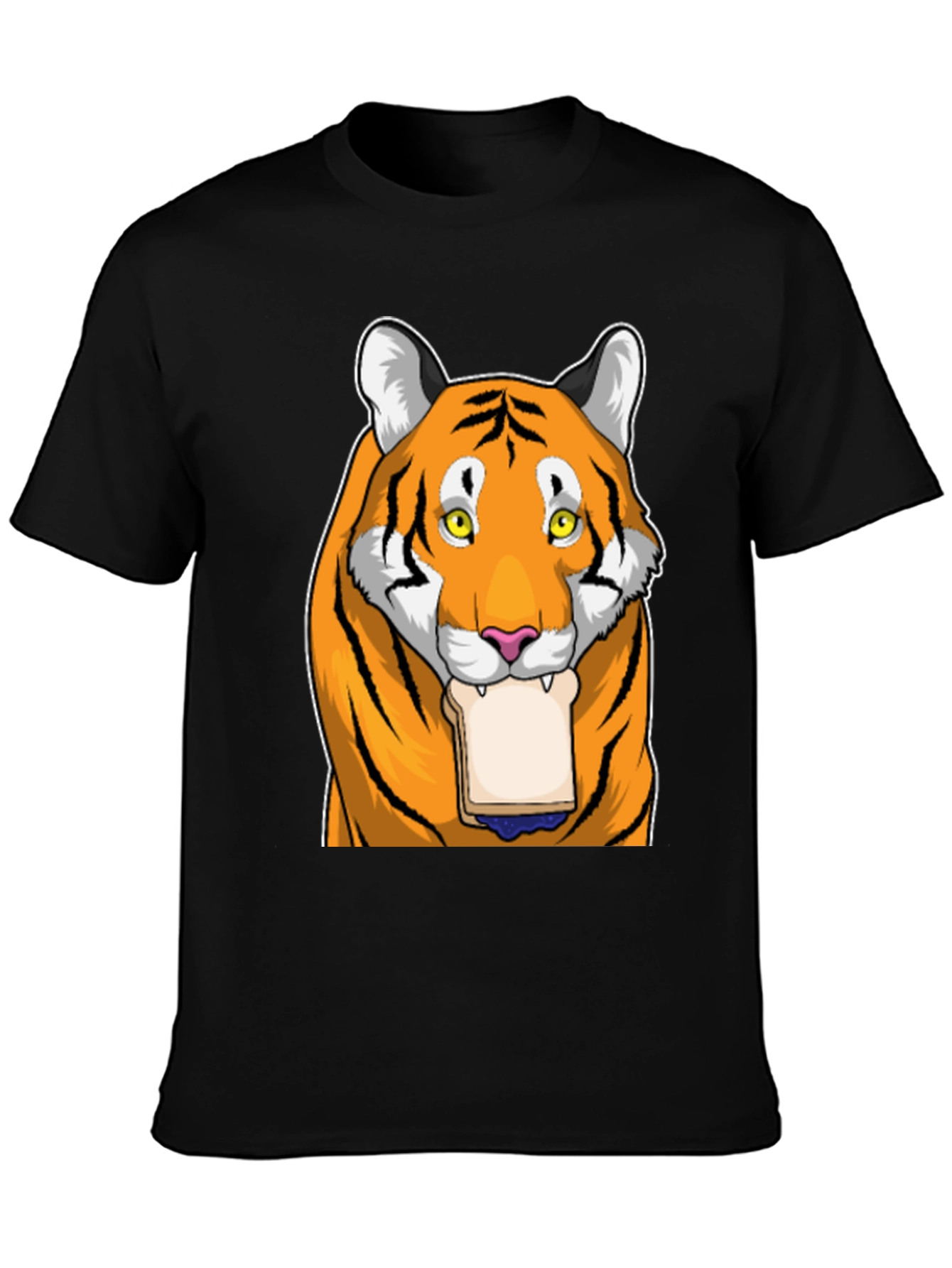 Black Tiger Eating Bread T-Shirt view 3