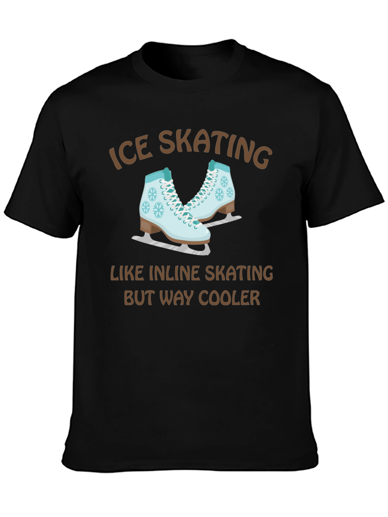 Black Ice Skating T-Shirt - Cooler Than Inline Skating! view 3