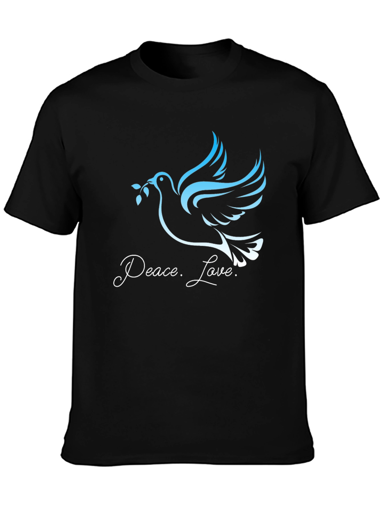 Black Peace and Love Dove Graphic Tee - Black view 3