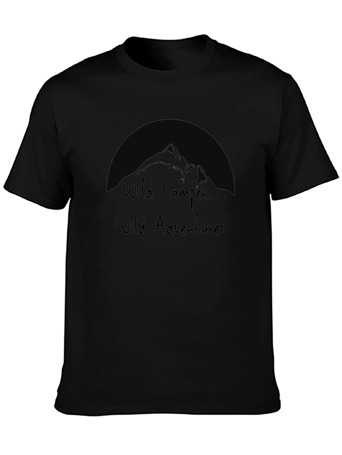 Black Wild Camper Adventures Graphic T-Shirt view 3