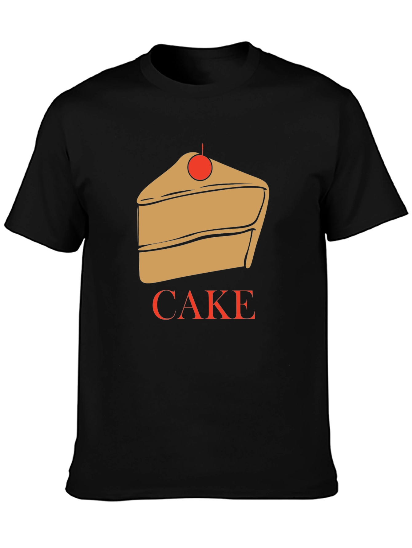 Black Cake Graphic T-Shirt - Unique Dessert Lover Tee view 3