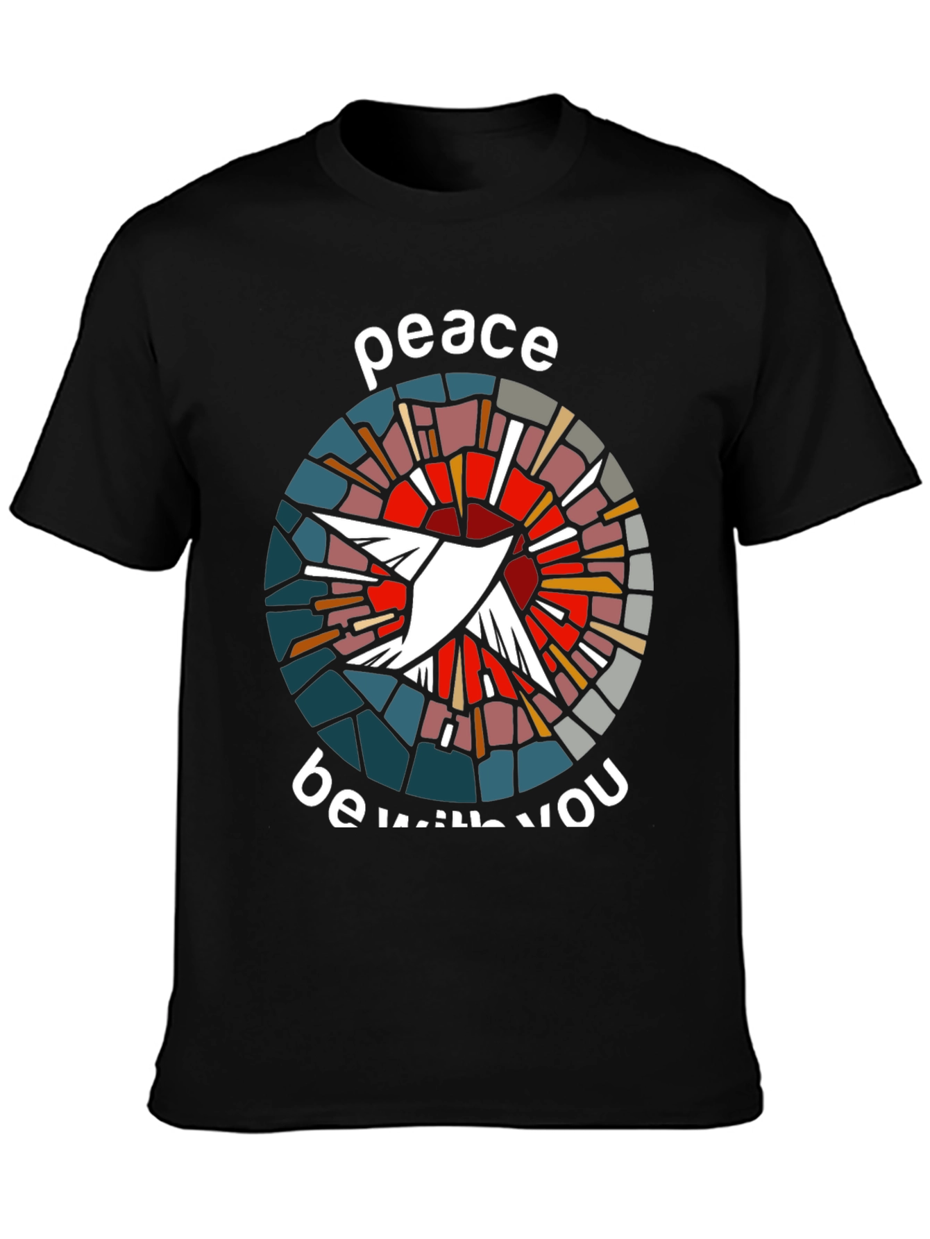 Black Peace Be With You Dove Graphic T-Shirt view 3