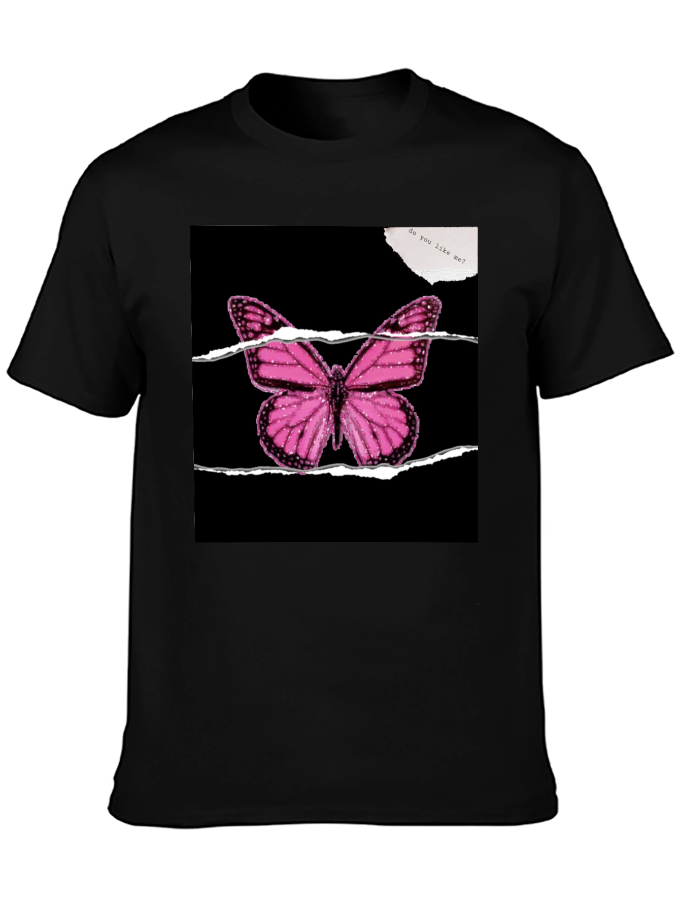 Black Butterfly Graphic Black T-Shirt view 3