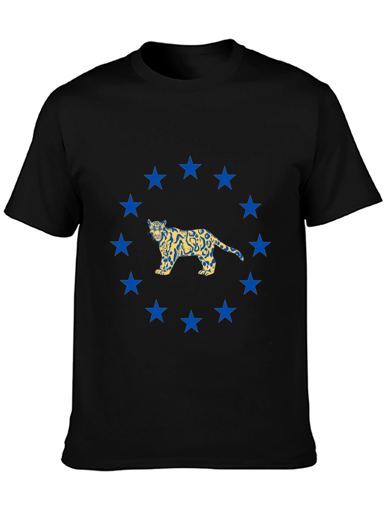 Black Jaguar Starry Graphic Tee - Black Cotton view 3
