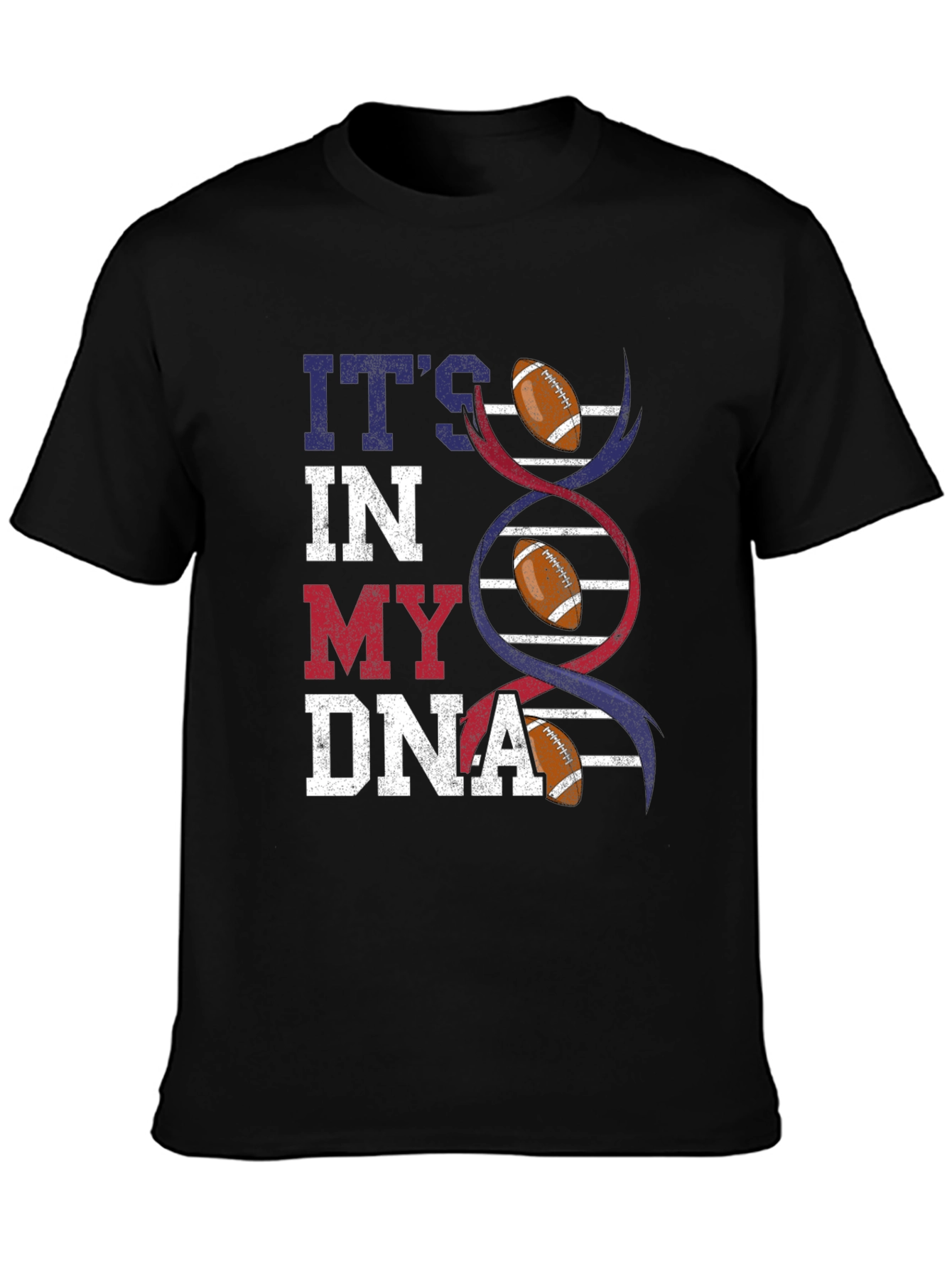 Black Football DNA Graphic T-Shirt view 3