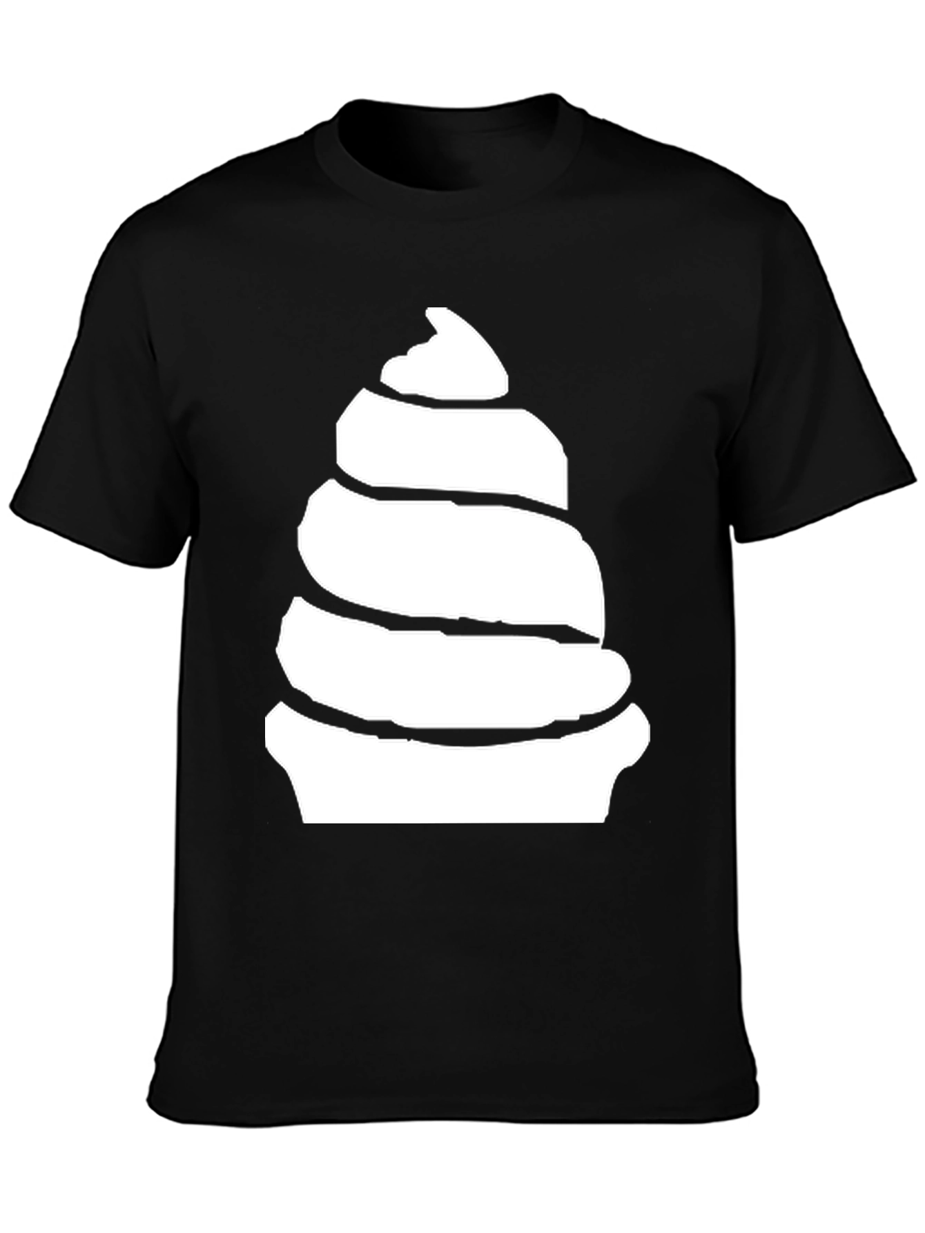 Black Swirl Ice Cream Graphic Tee - Soft Cotton Blend view 3