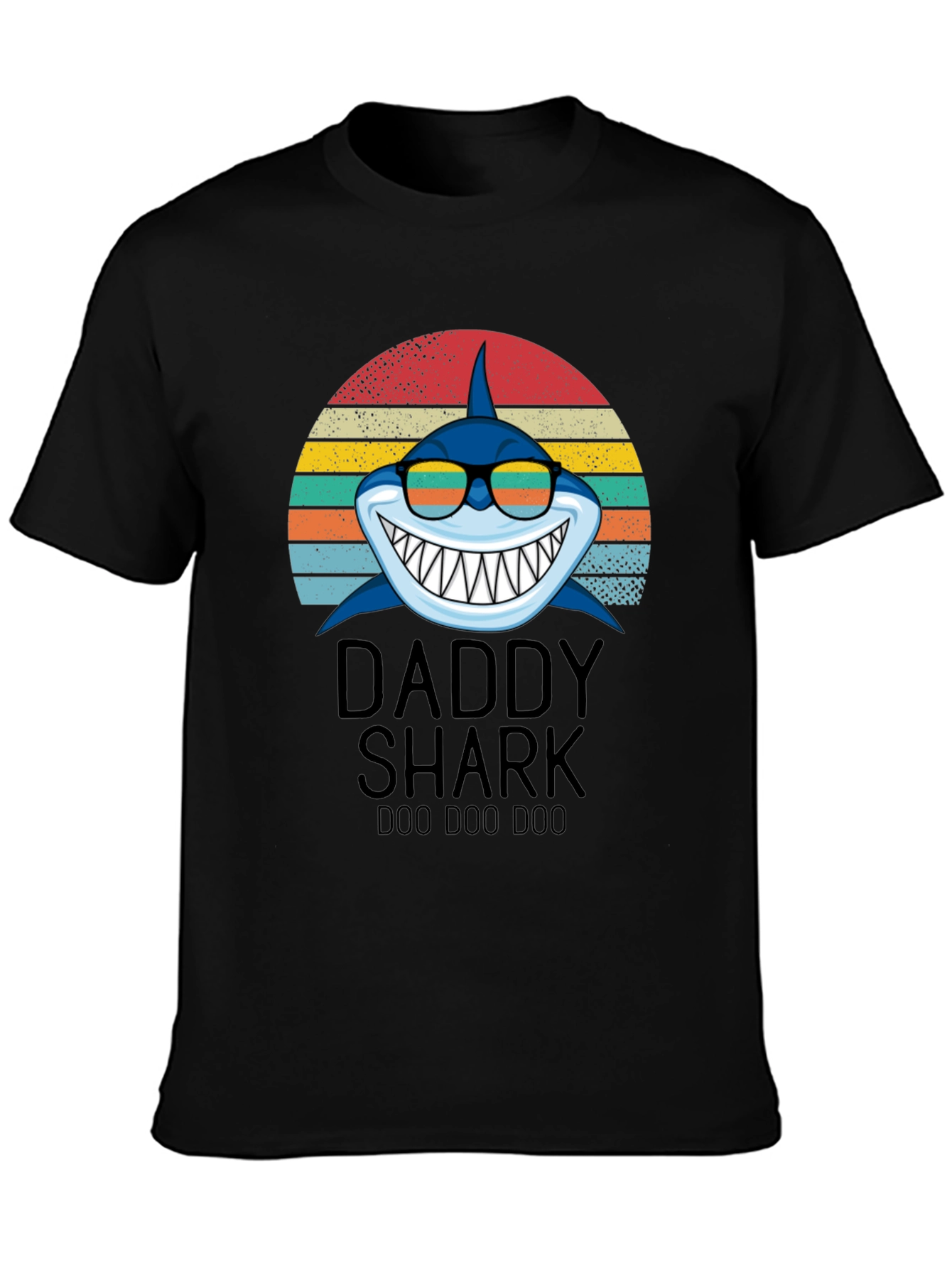 Black Daddy Shark Graphic T-Shirt view 3