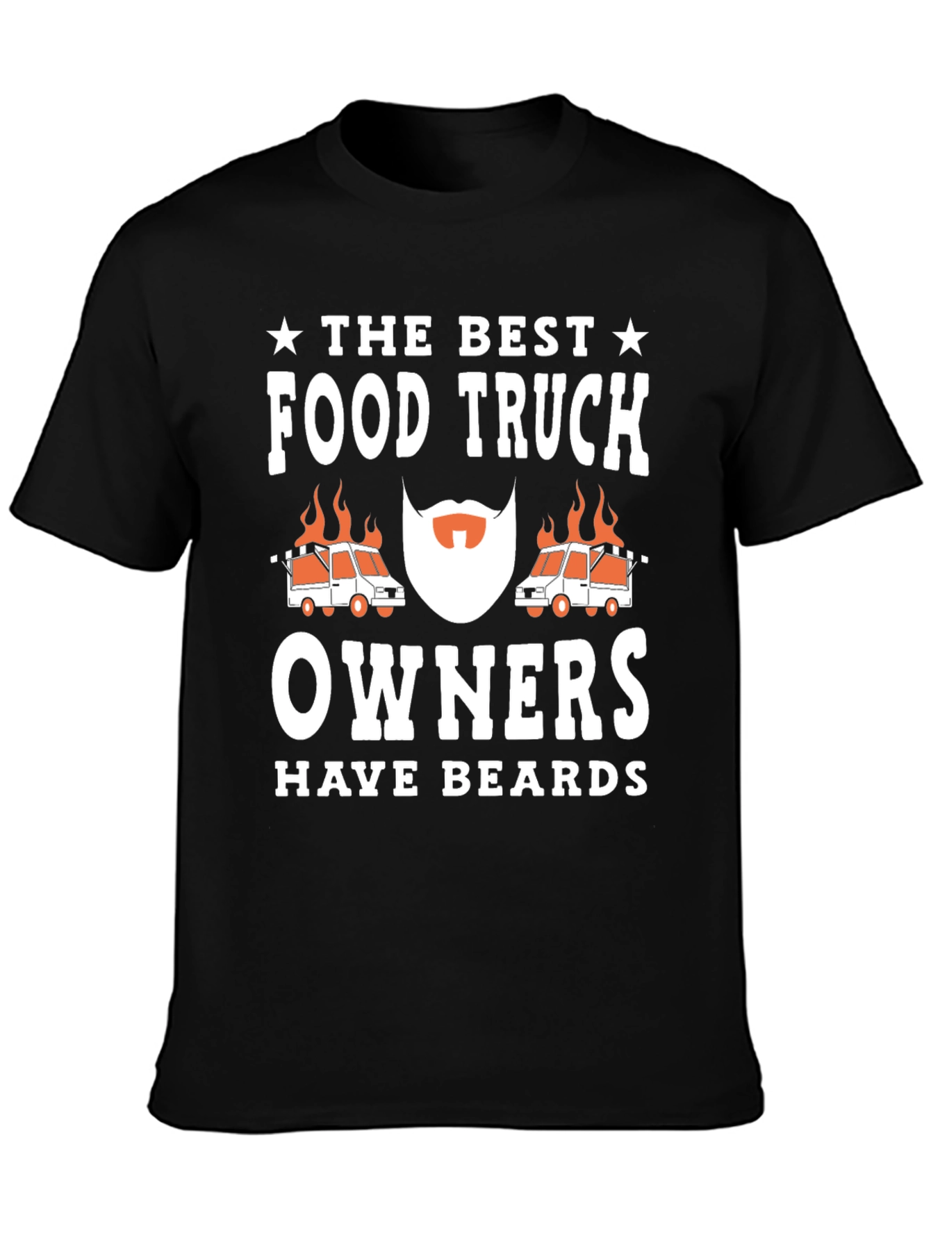 Black Food Truck Owner Beard Graphic T-Shirt view 3