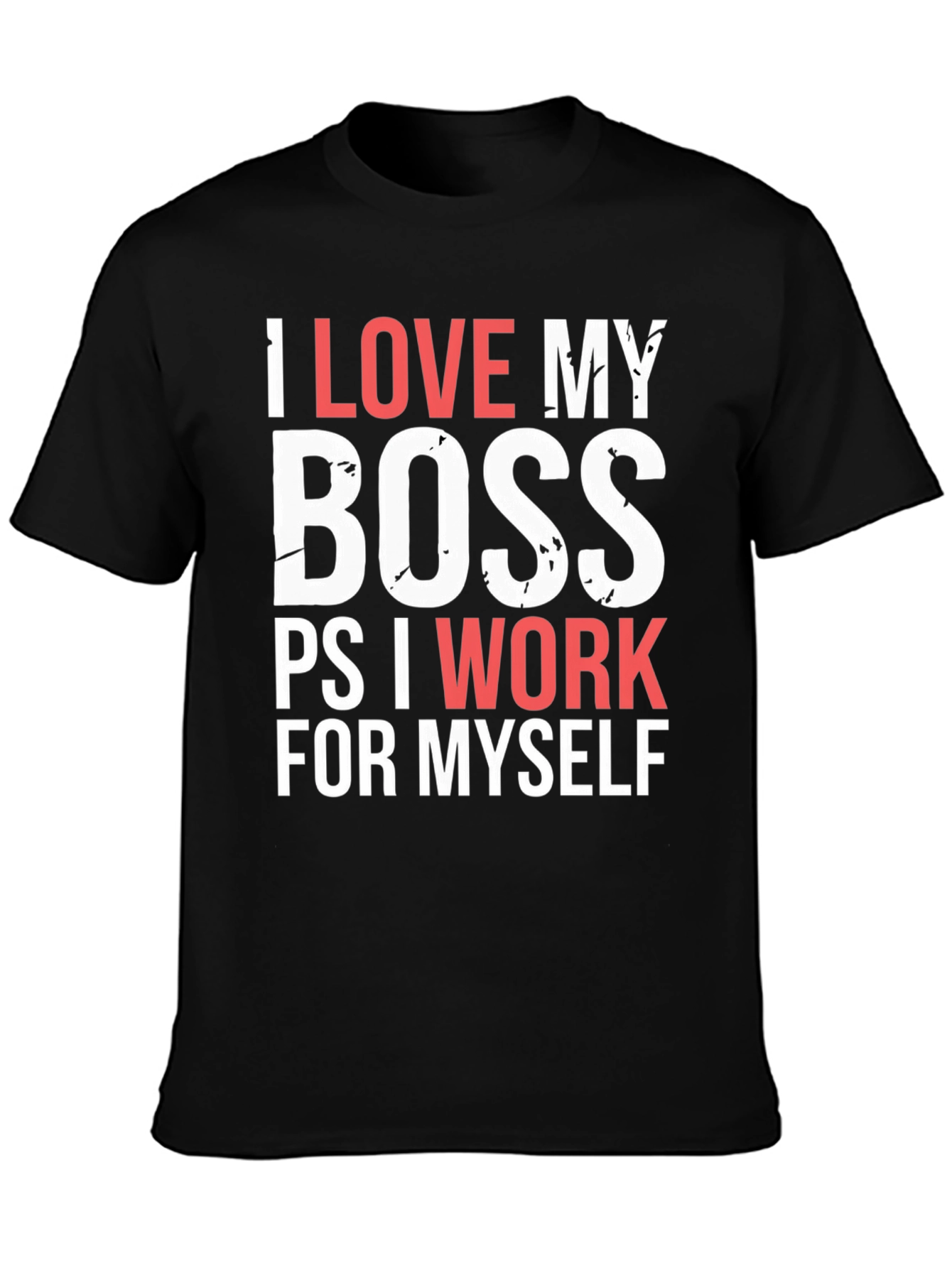 Black Funny I Love My Boss T-Shirt view 3