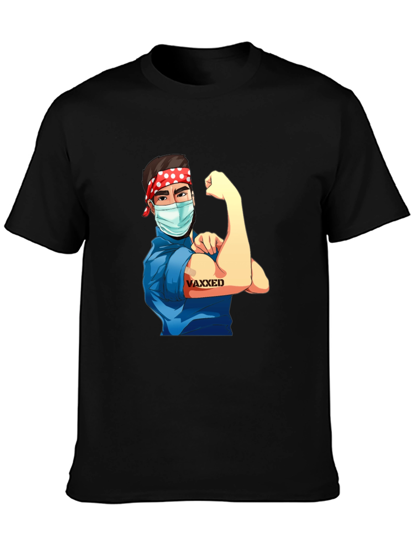 Black Vaxxed Rosie the Riveter T-Shirt view 3
