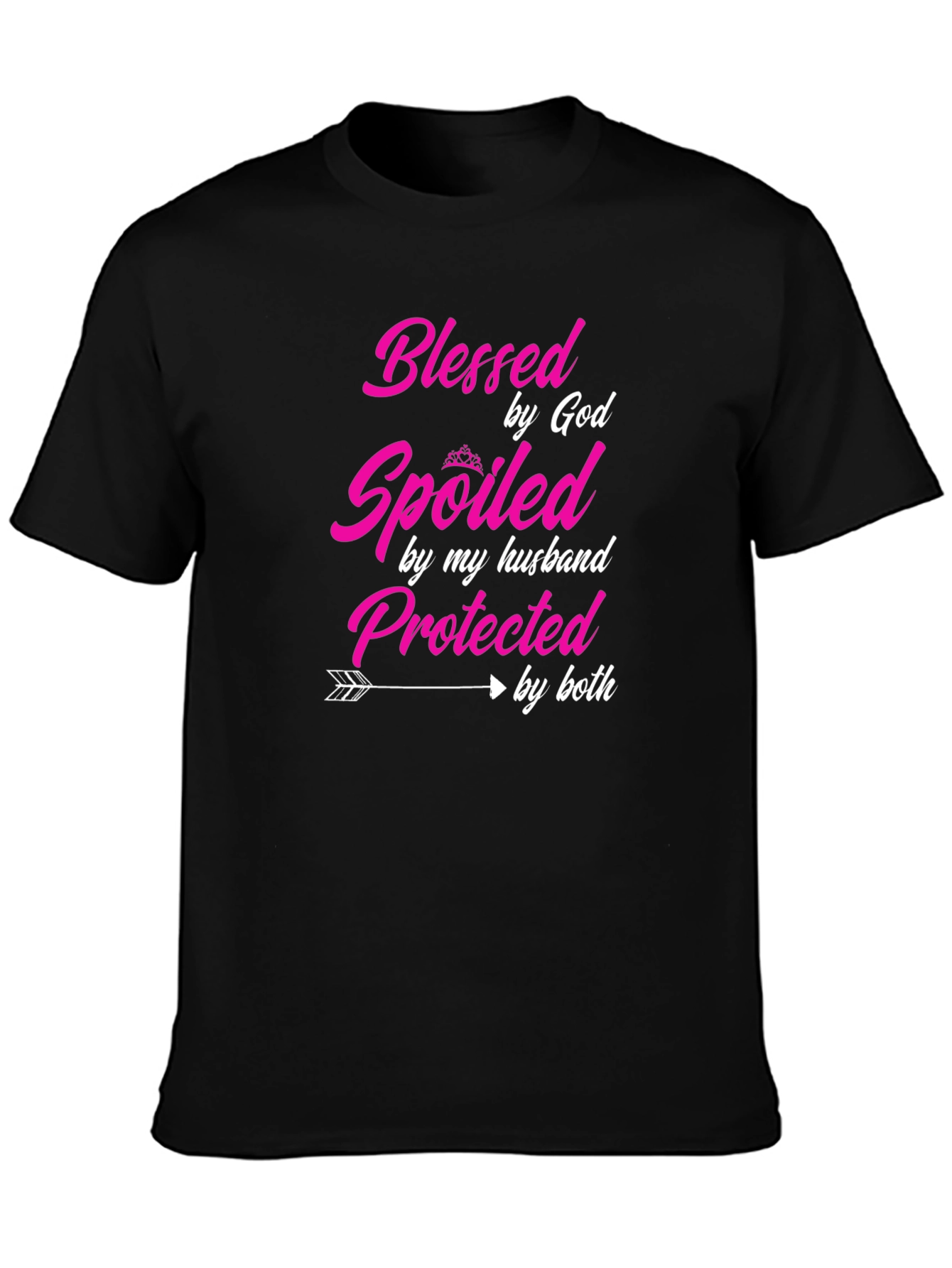 Black Blessed Spoiled Protected T-Shirt view 3