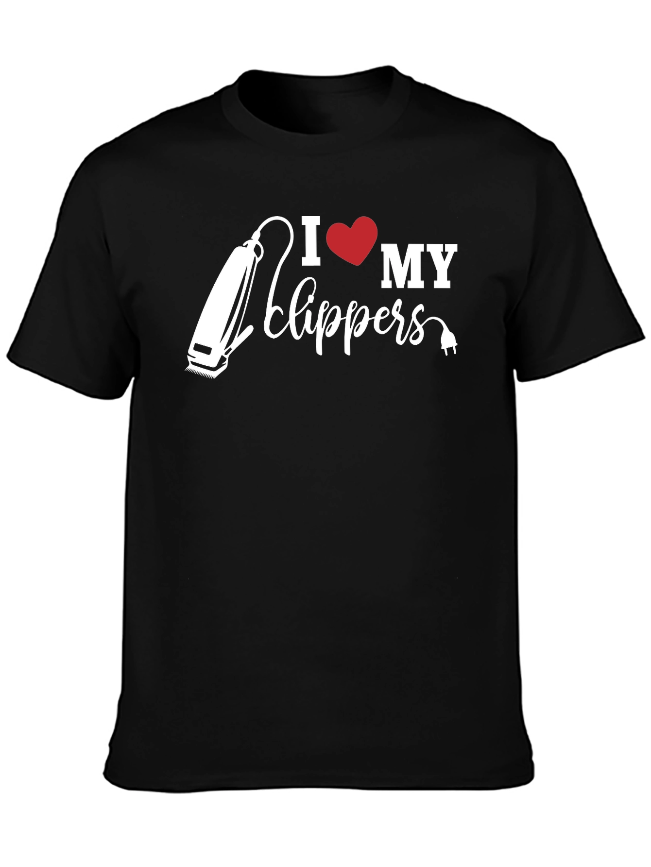 Black I Love My Clippers T-Shirt - Barber Gift view 3