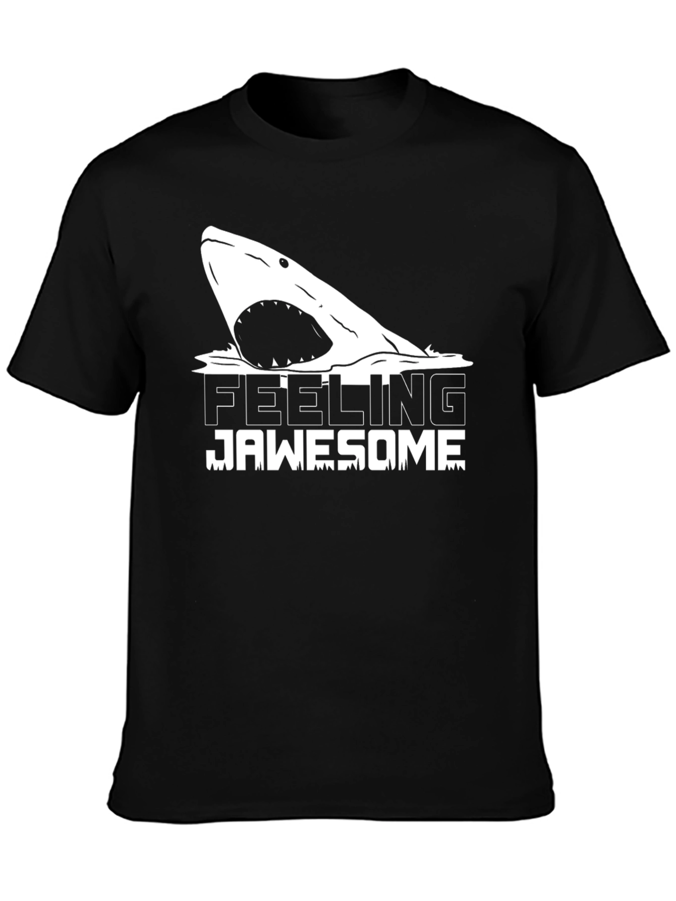 Black Feeling Jawsome Graphic Tee - Black T-Shirt view 3